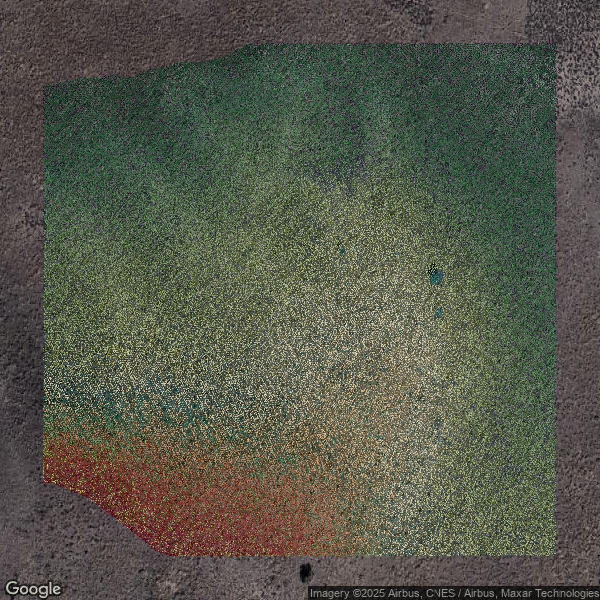 This image shows a LiDAR point cloud in Washoe County created using GIS data in Equator.