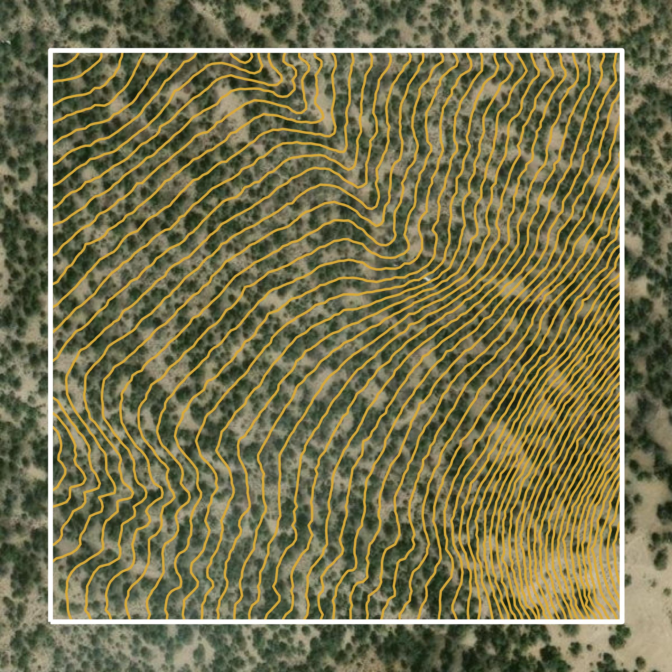 This image shows a contour map in White Pine County created using GIS data in Equator.