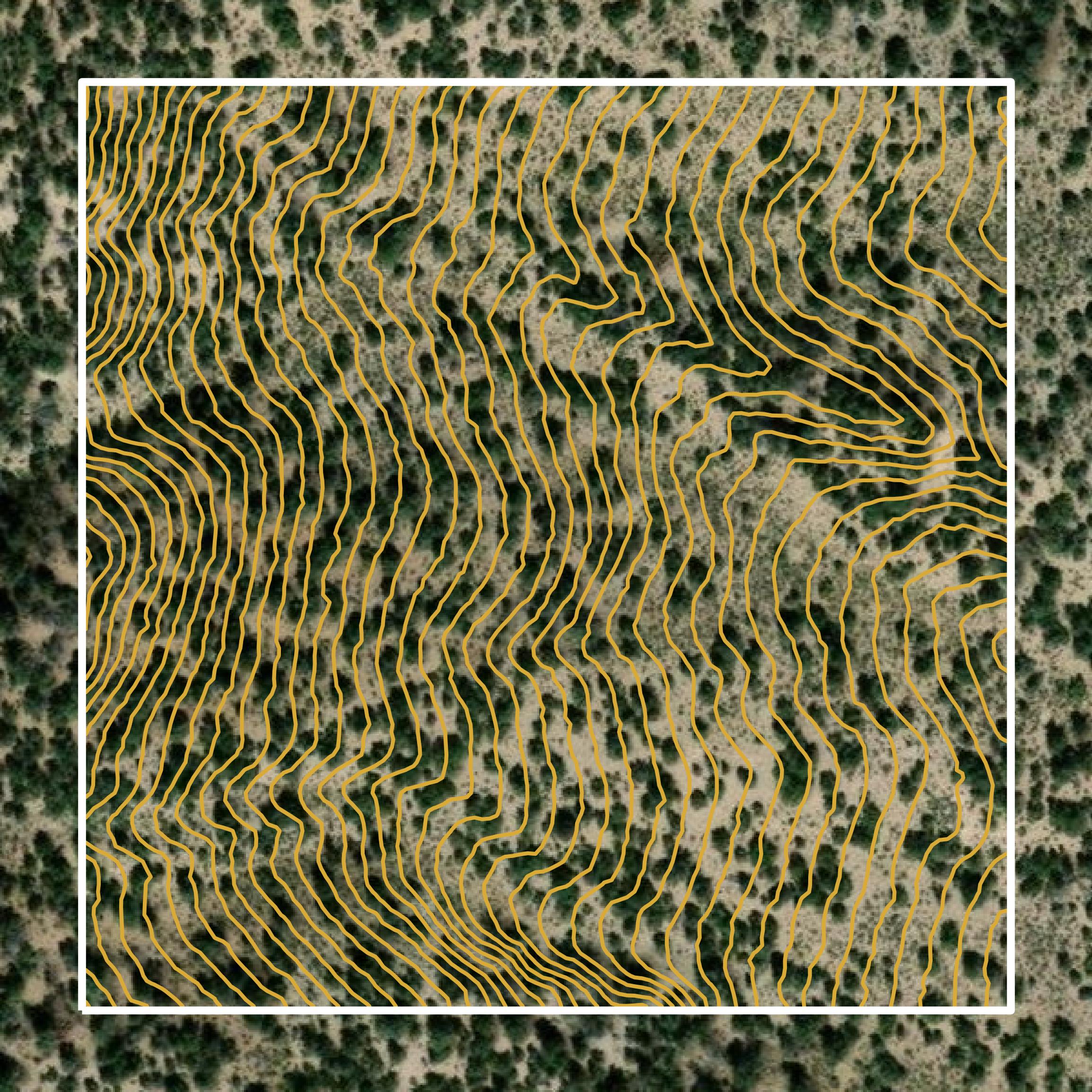 This image shows a contour map in White Pine County created using GIS data in Equator.