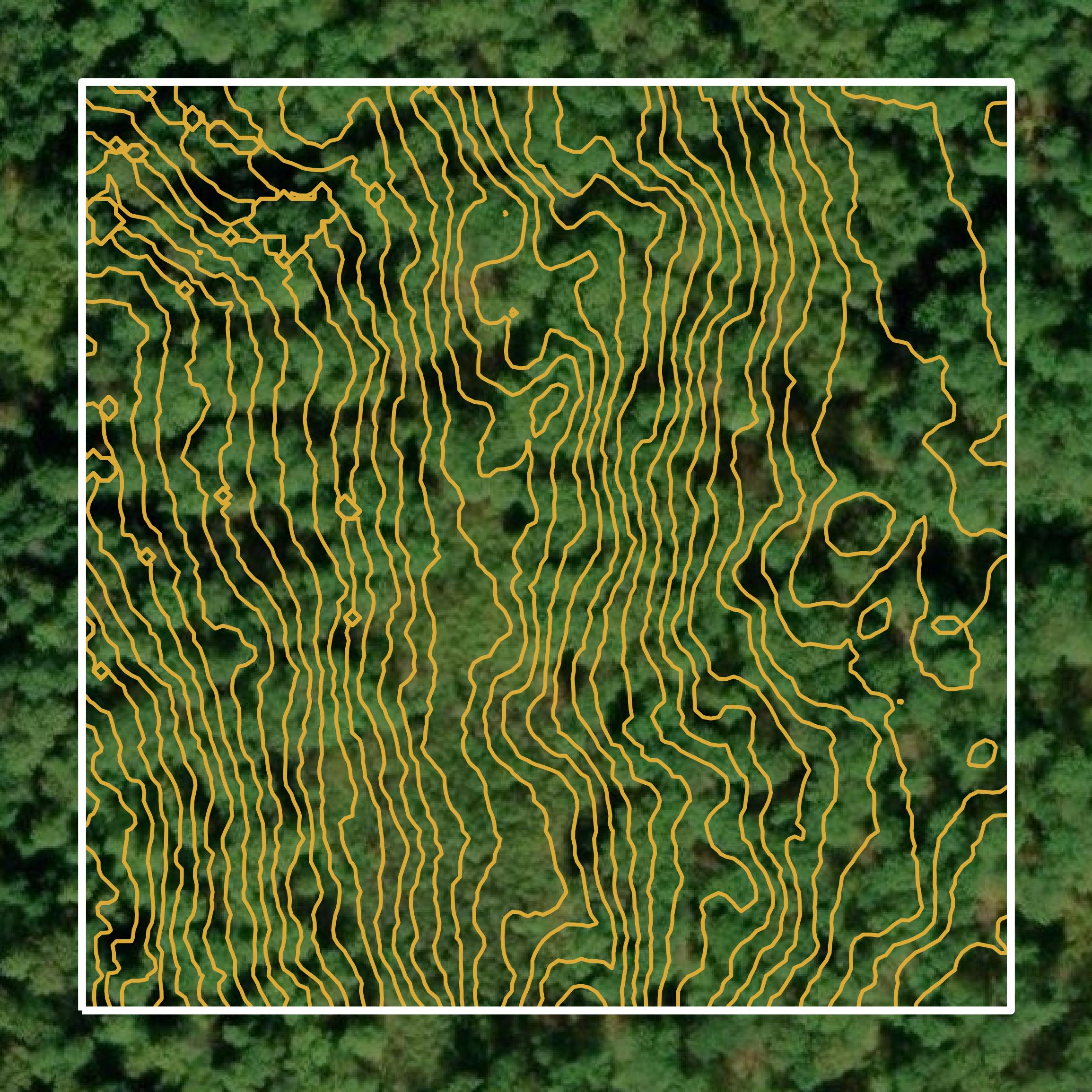 This image shows a contour map in Belknap County created using GIS data in Equator.