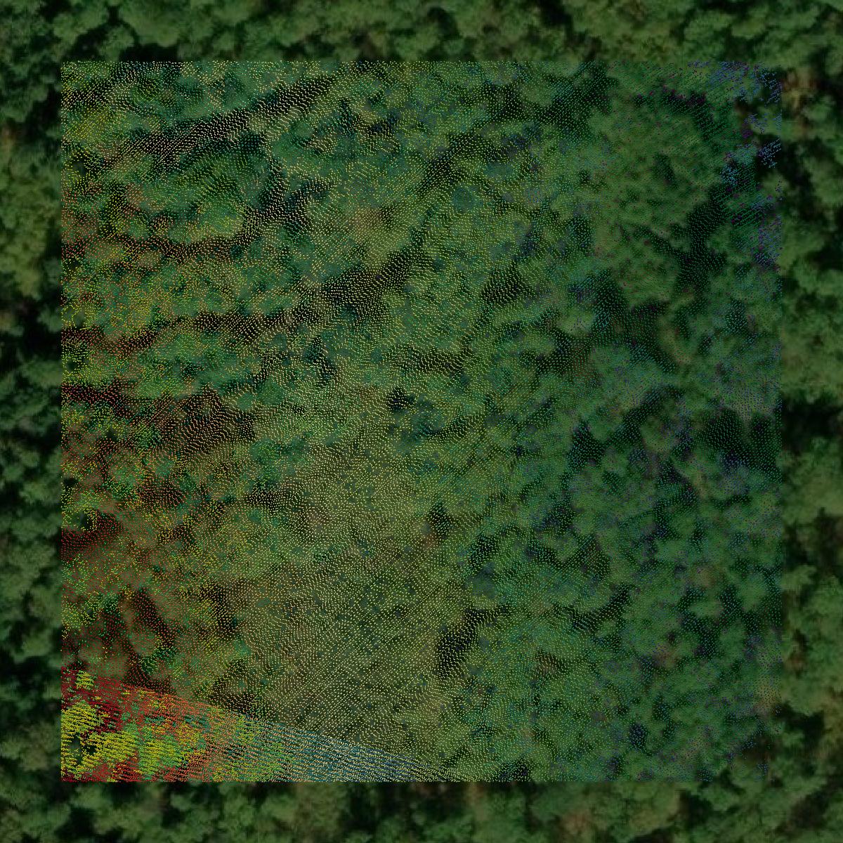 This image shows a LiDAR point cloud in Belknap County created using GIS data in Equator.