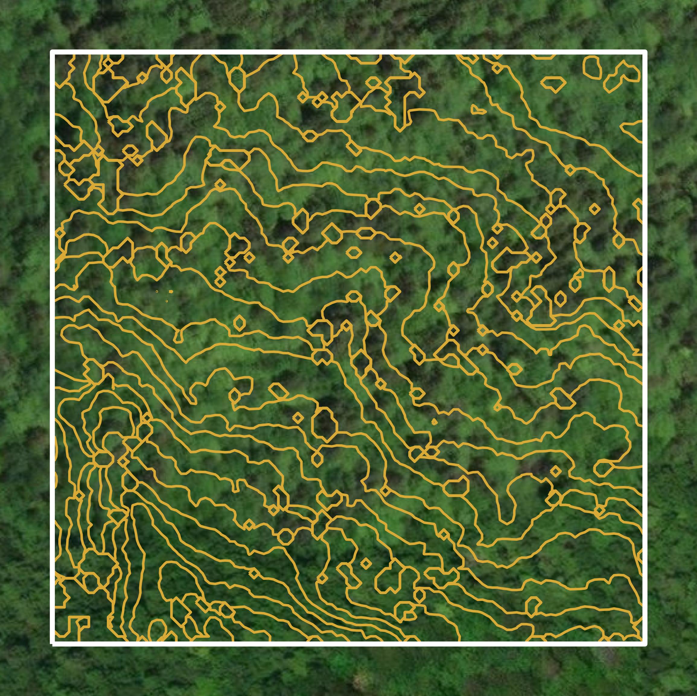 This image shows a contour map in Carroll County created using GIS data in Equator.