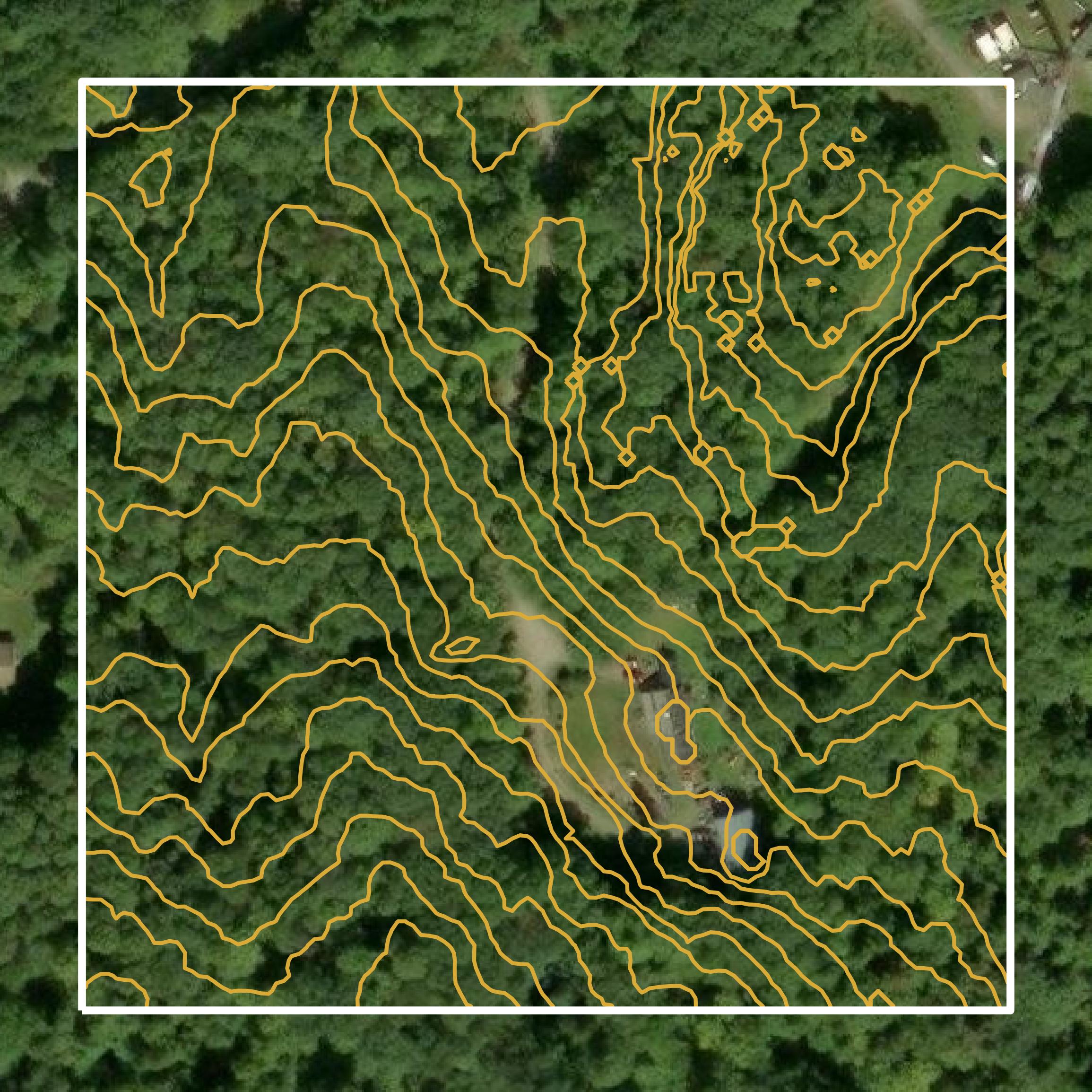 This image shows a contour map in Cheshire County created using GIS data in Equator.