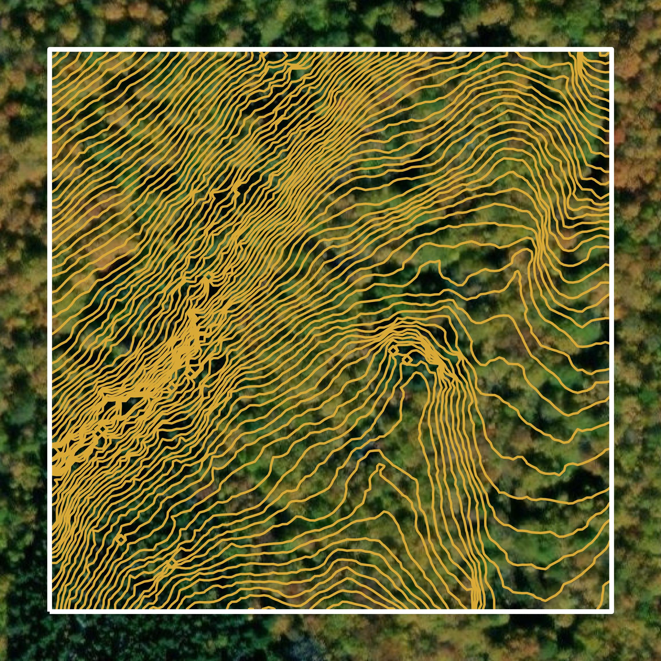 This image shows a contour map in Coos County created using GIS data in Equator.