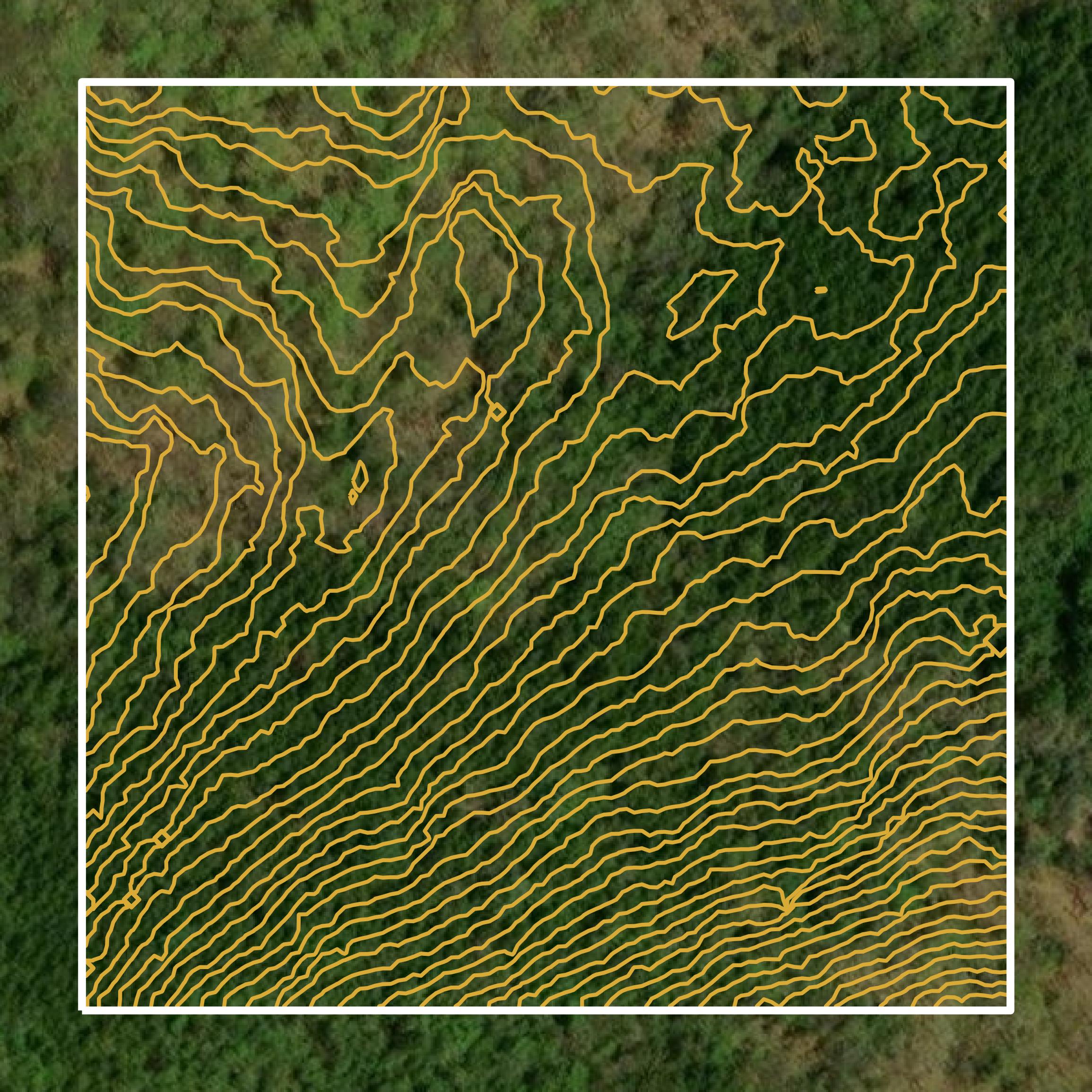 This image shows a contour map in Grafton County created using GIS data in Equator.