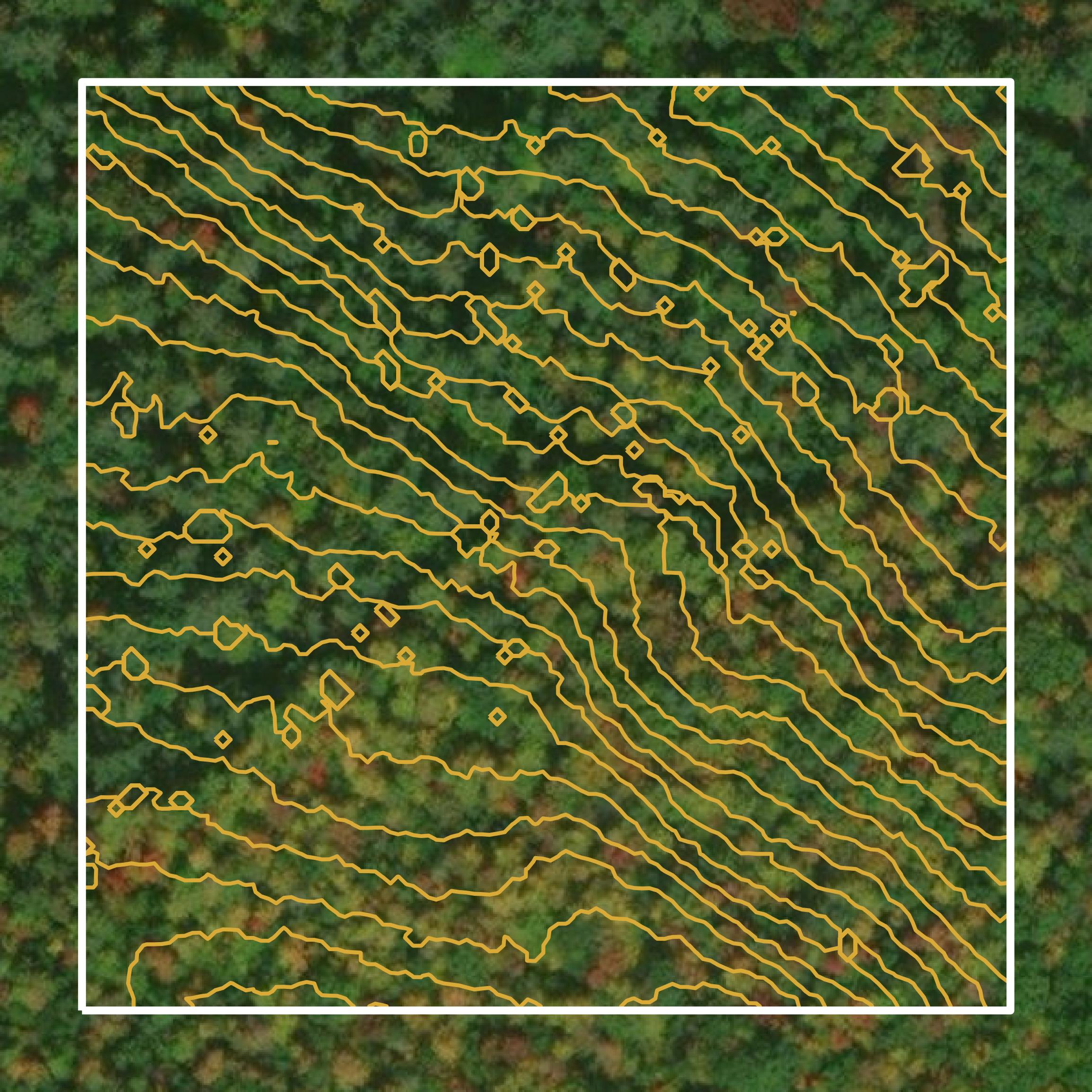 This image shows a contour map in Grafton County created using GIS data in Equator.