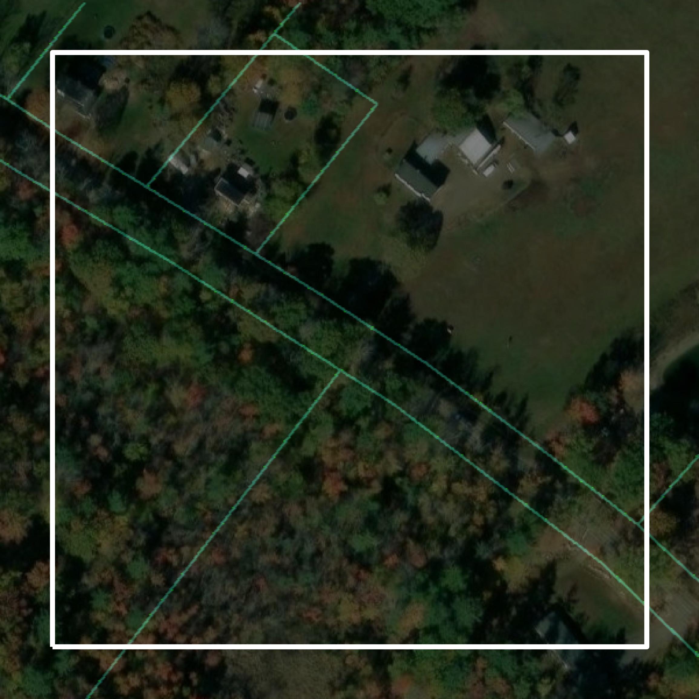 This image shows parcel and building data in Strafford County created using GIS data in Equator.