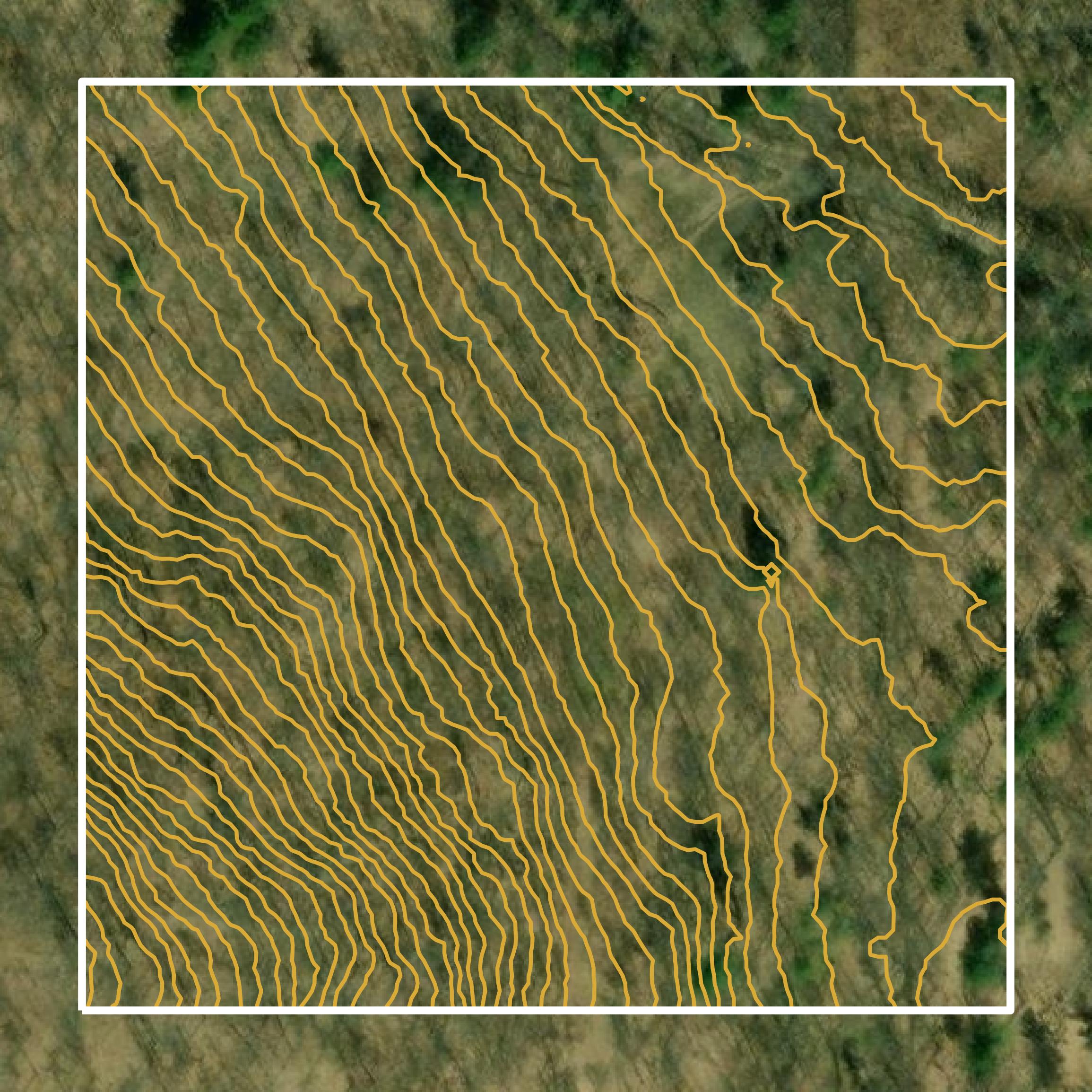 This image shows a contour map in Sullivan County created using GIS data in Equator.
