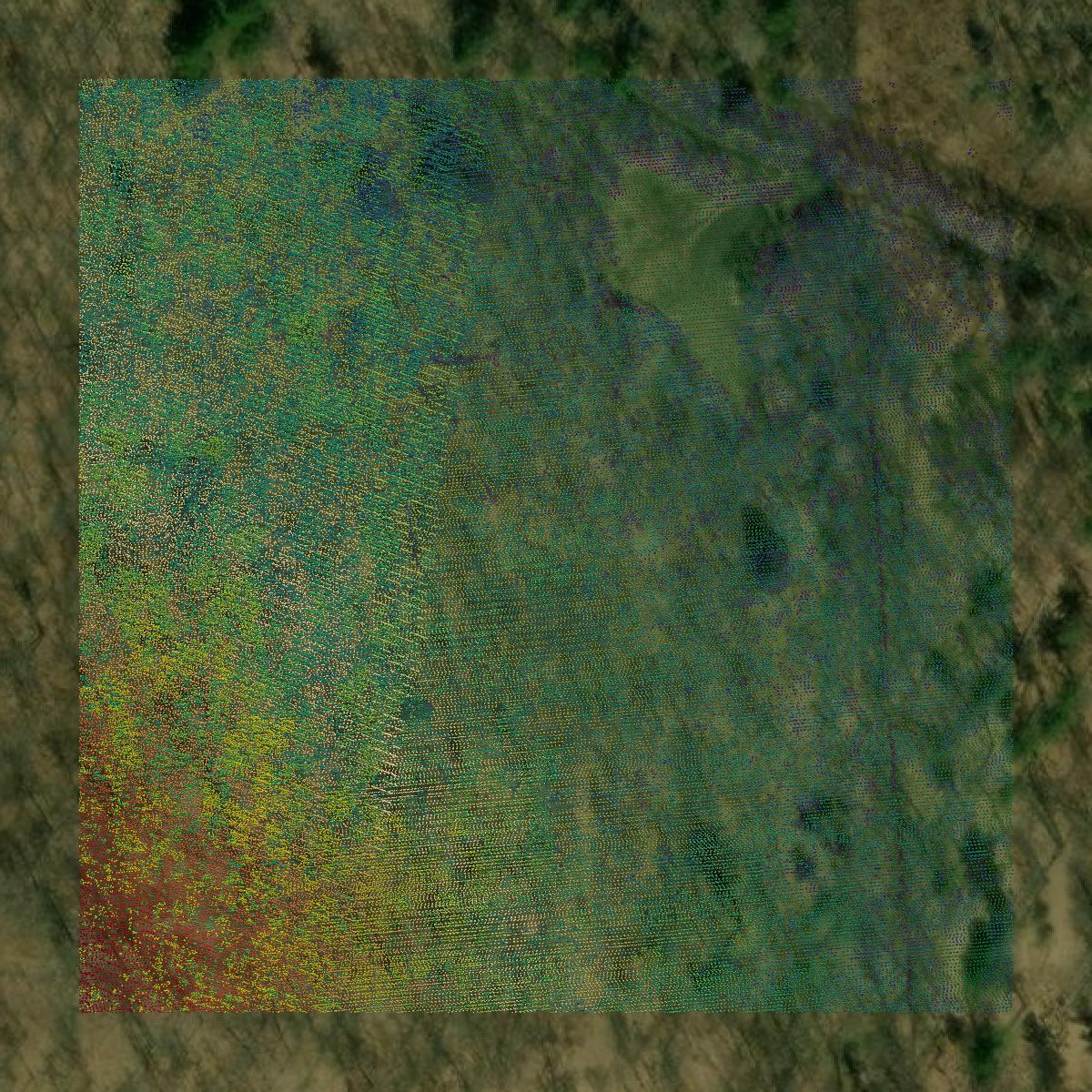 This image shows a LiDAR point cloud in Sullivan County created using GIS data in Equator.