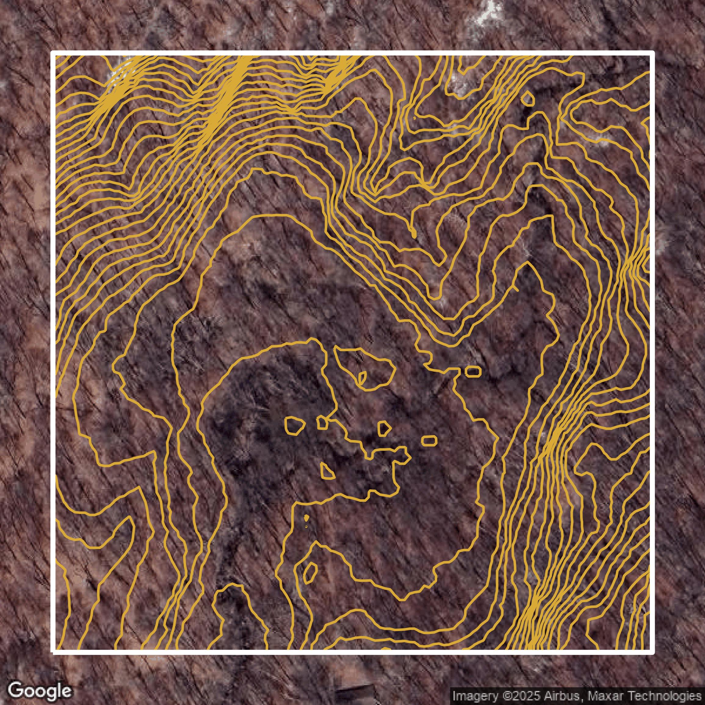 This image shows a contour map in Bergen County created using GIS data in Equator.