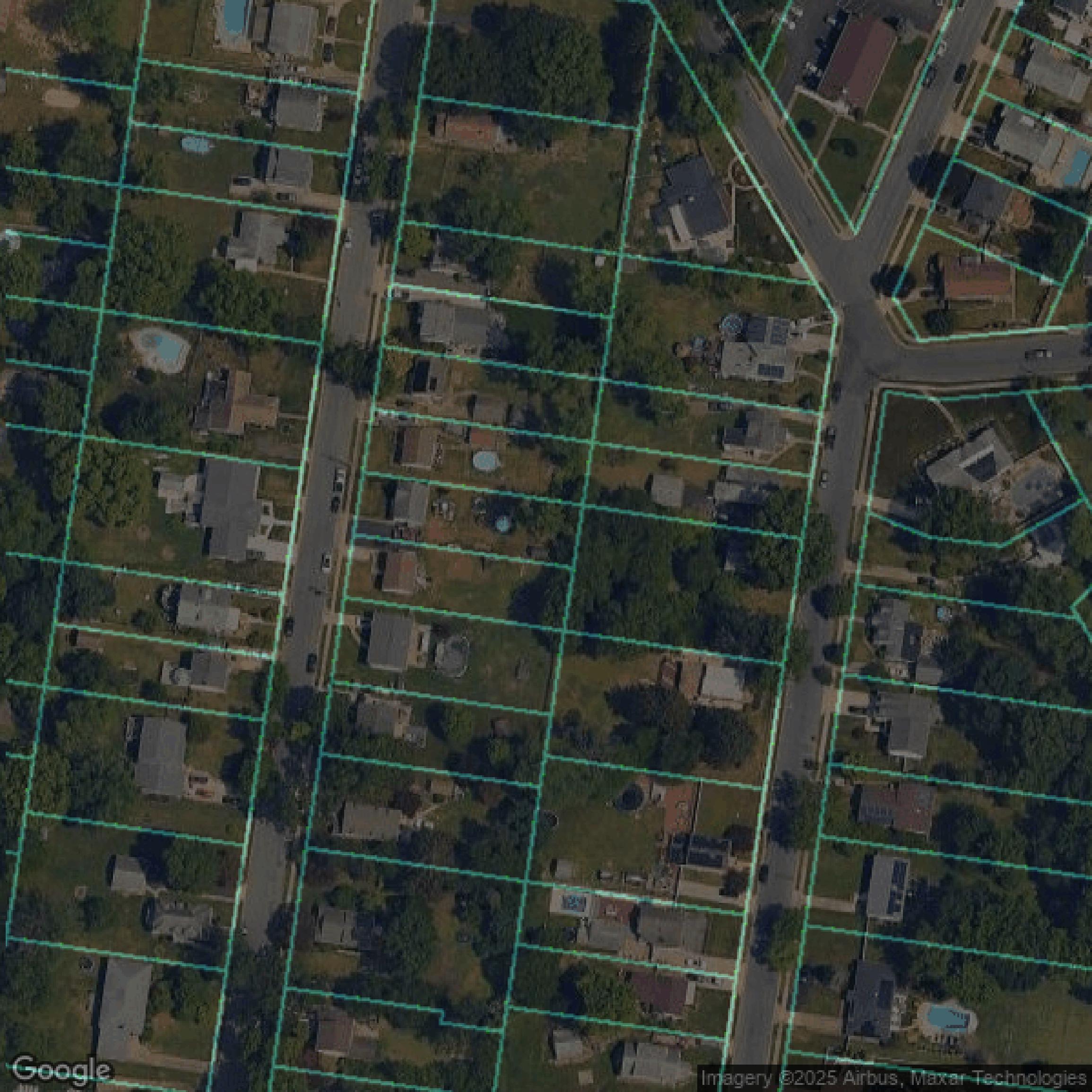 This image shows parcel data in Camden County created using GIS data in Equator.