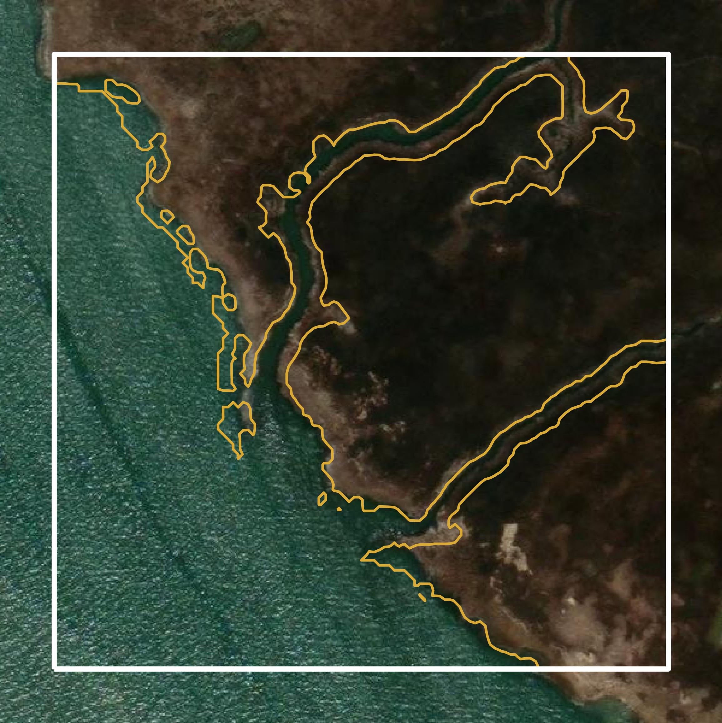 This image shows a contour map in Cape May County created using GIS data in Equator.