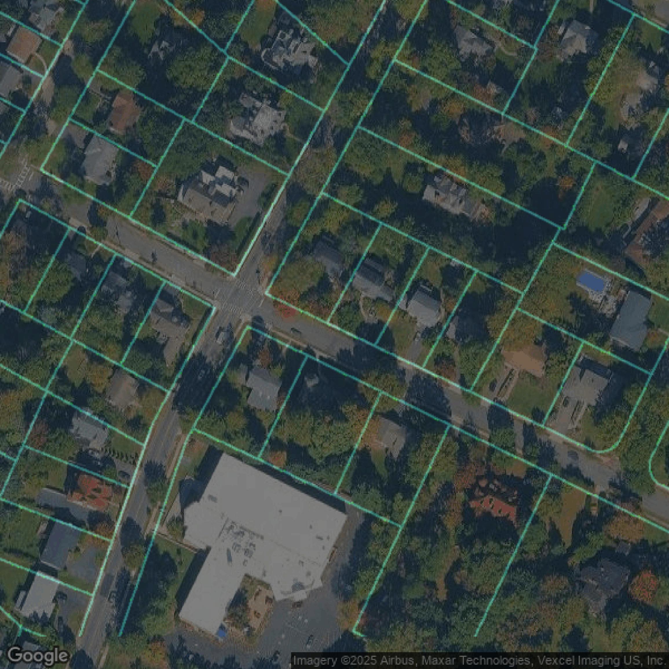This image shows parcel data in Essex County created using GIS data in Equator.