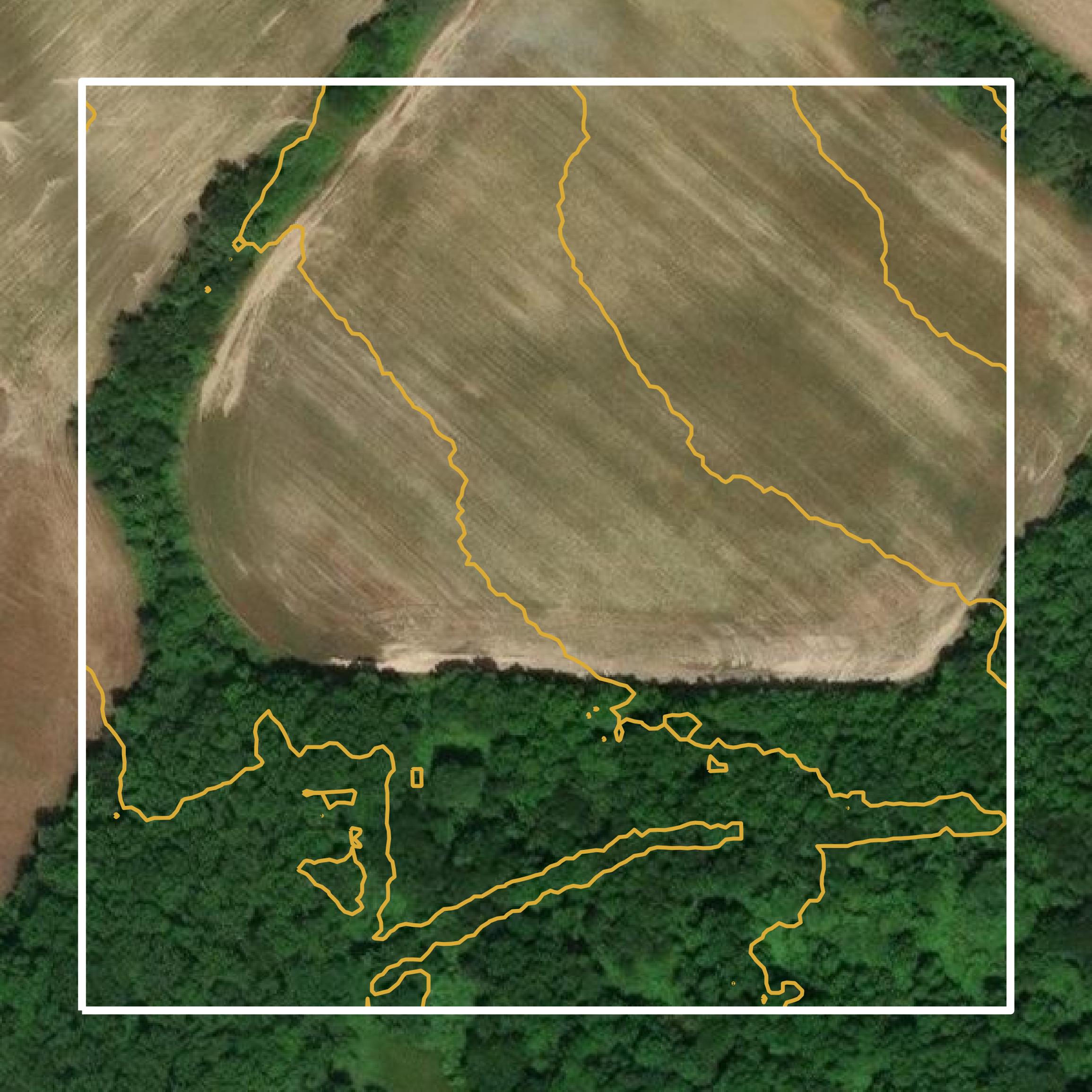 This image shows a contour map in Gloucester County created using GIS data in Equator.