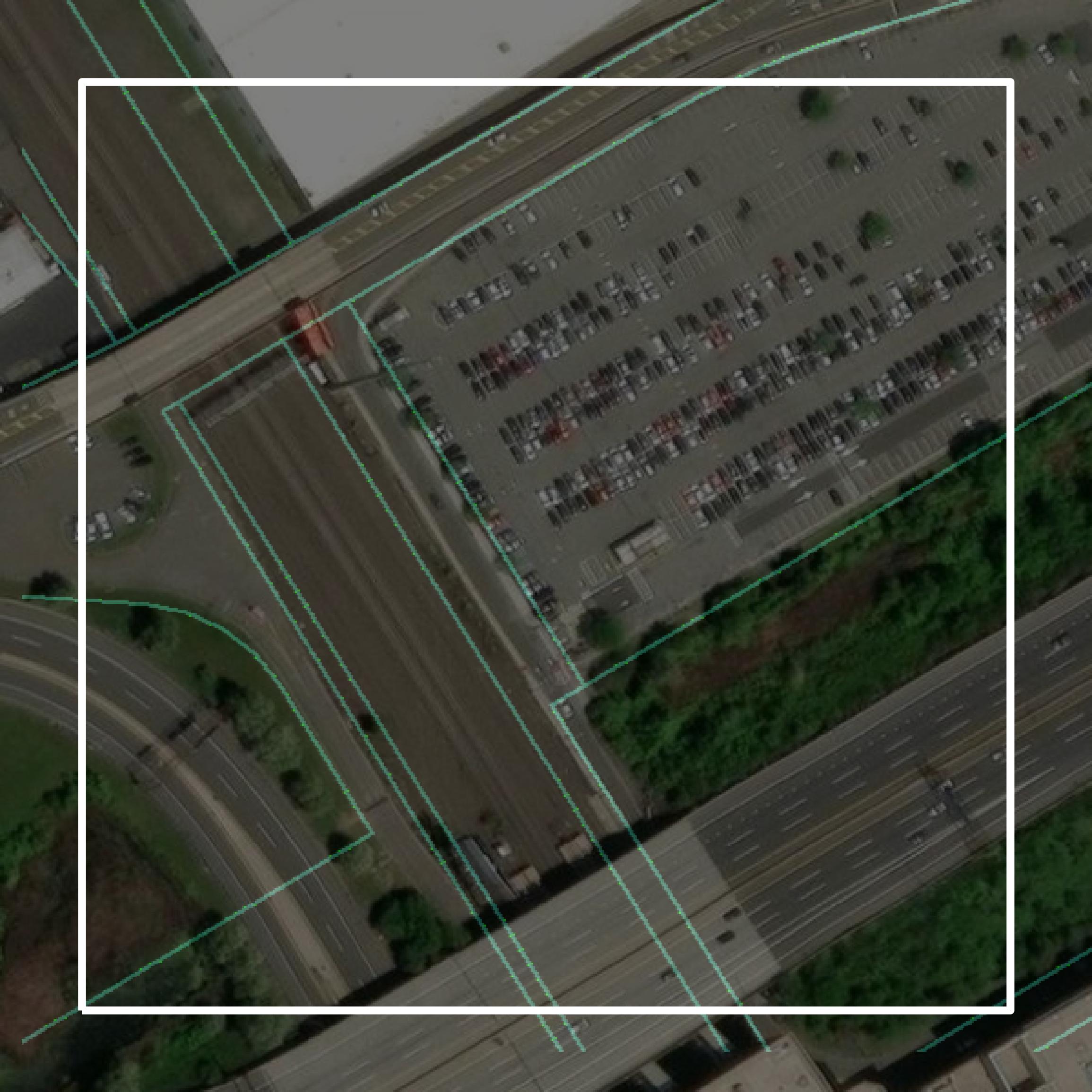 This image shows parcel and building data in Hudson County created using GIS data in Equator.