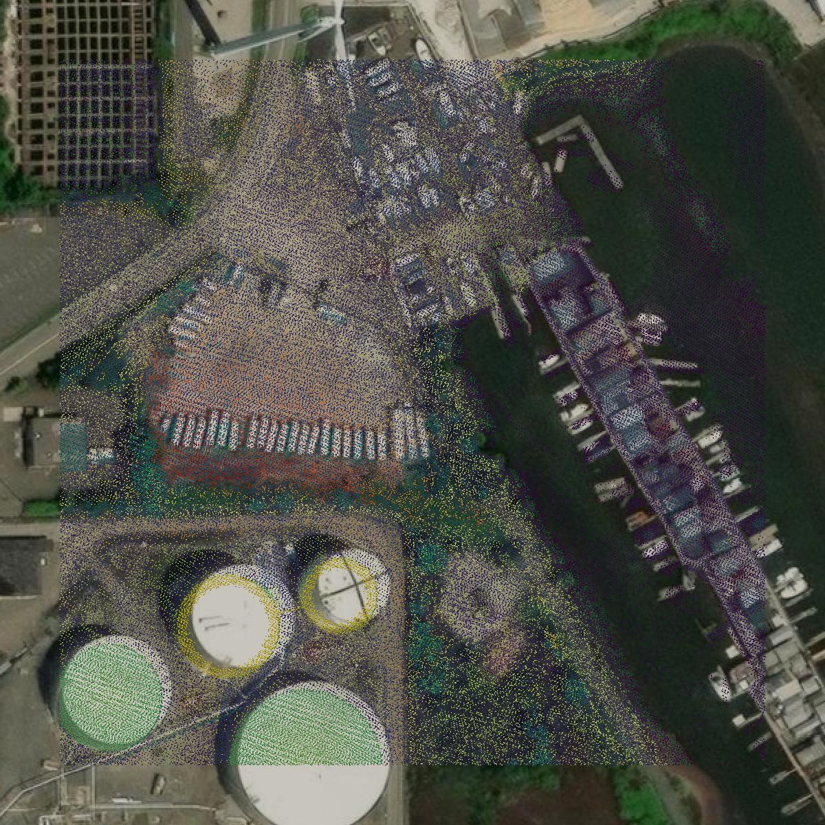 This image shows a LiDAR point cloud in Hudson County created using GIS data in Equator.