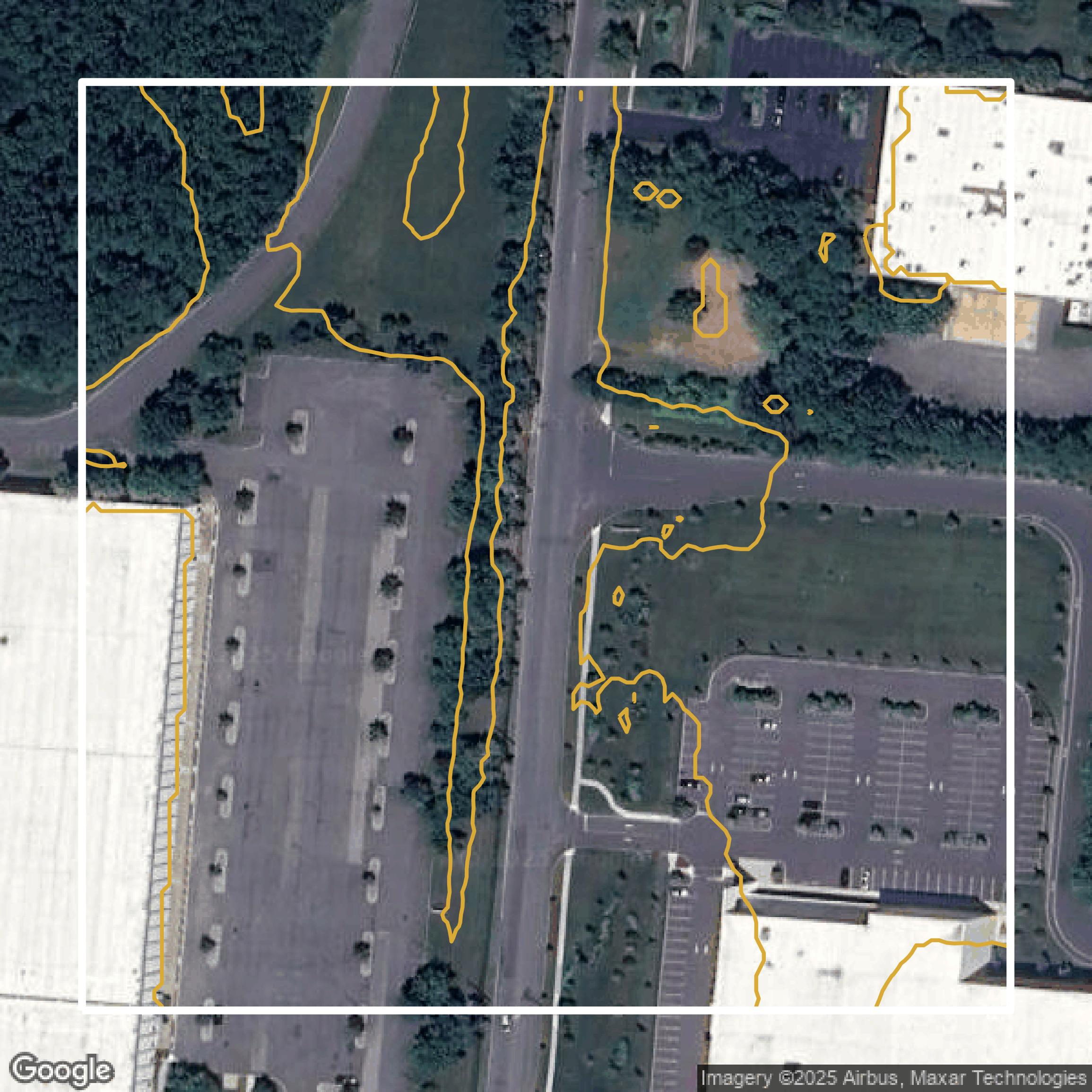This image shows a contour map in Mercer County created using GIS data in Equator.