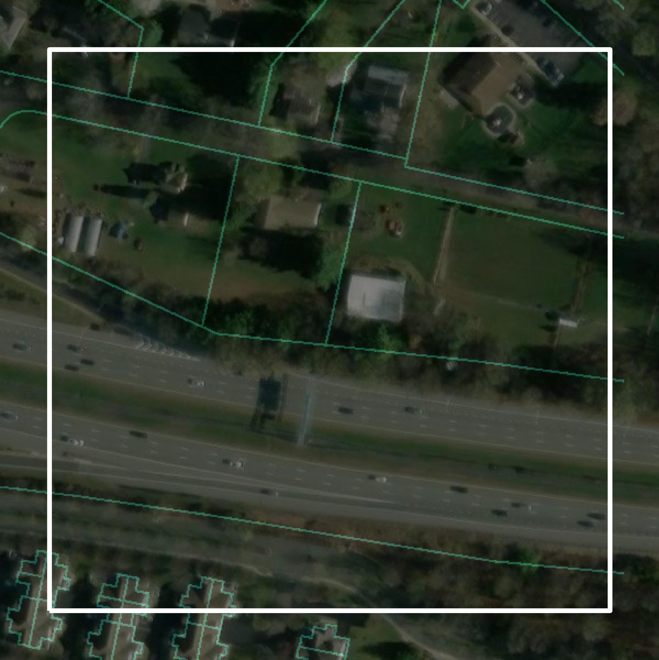 This image shows parcel and building data in Mercer County created using GIS data in Equator.