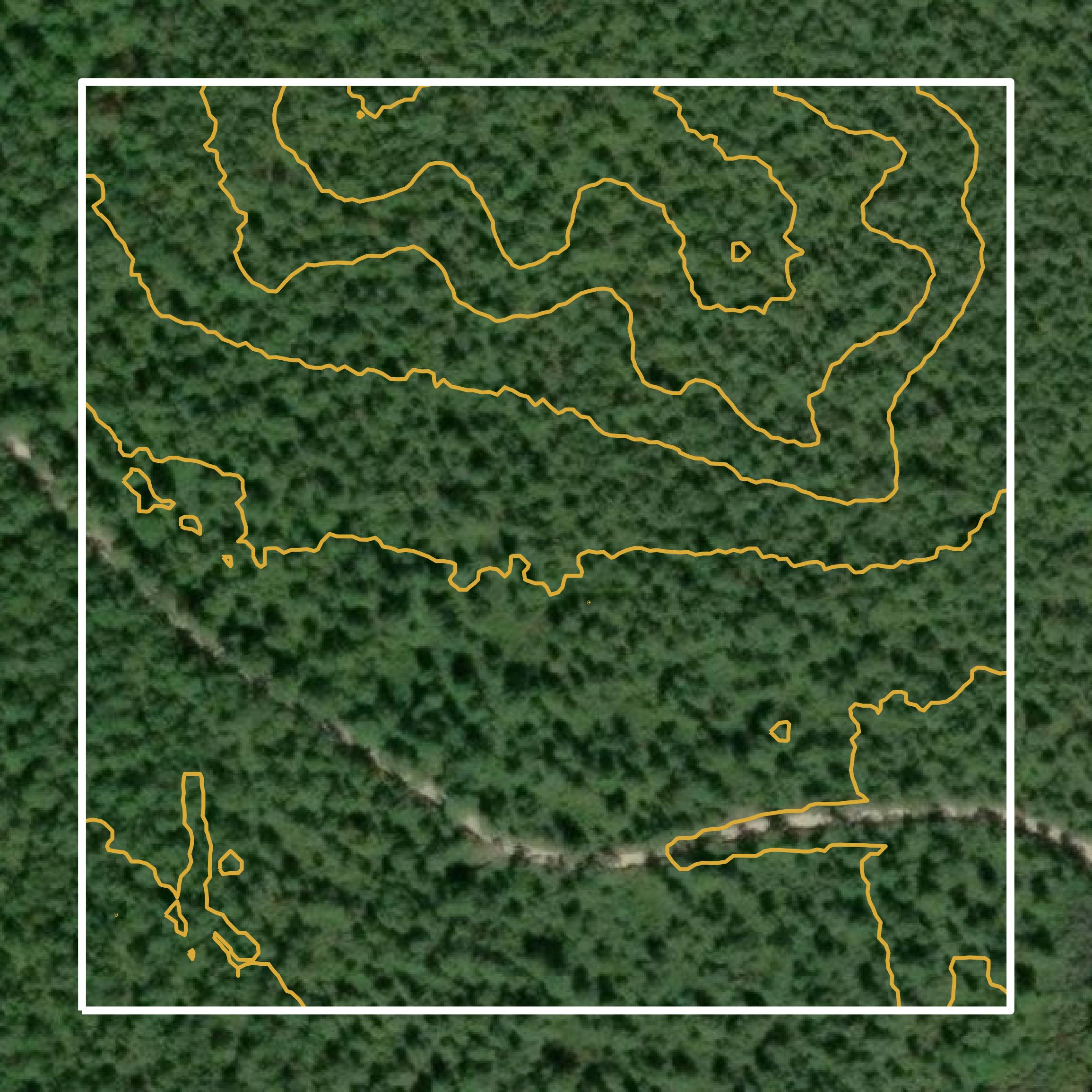 This image shows a contour map in Ocean County created using GIS data in Equator.