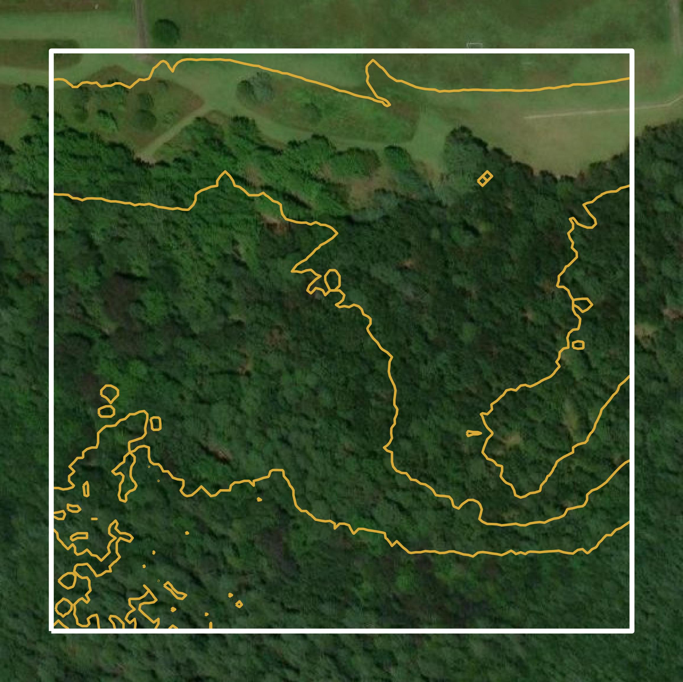 This image shows a contour map in Ocean County created using GIS data in Equator.