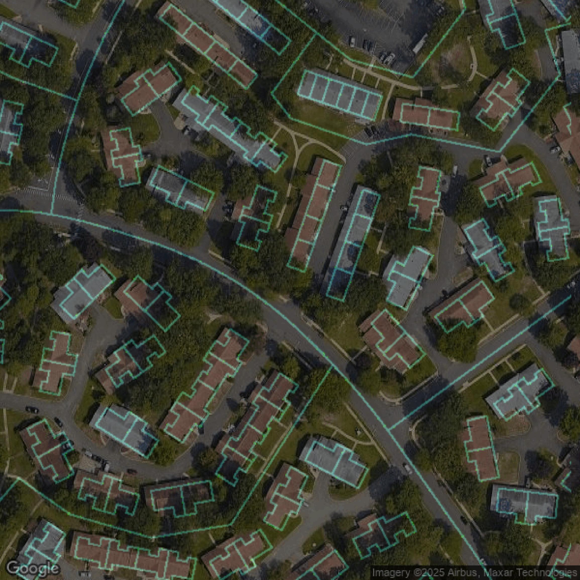 This image shows parcel and building data in Ocean County created using GIS data in Equator.