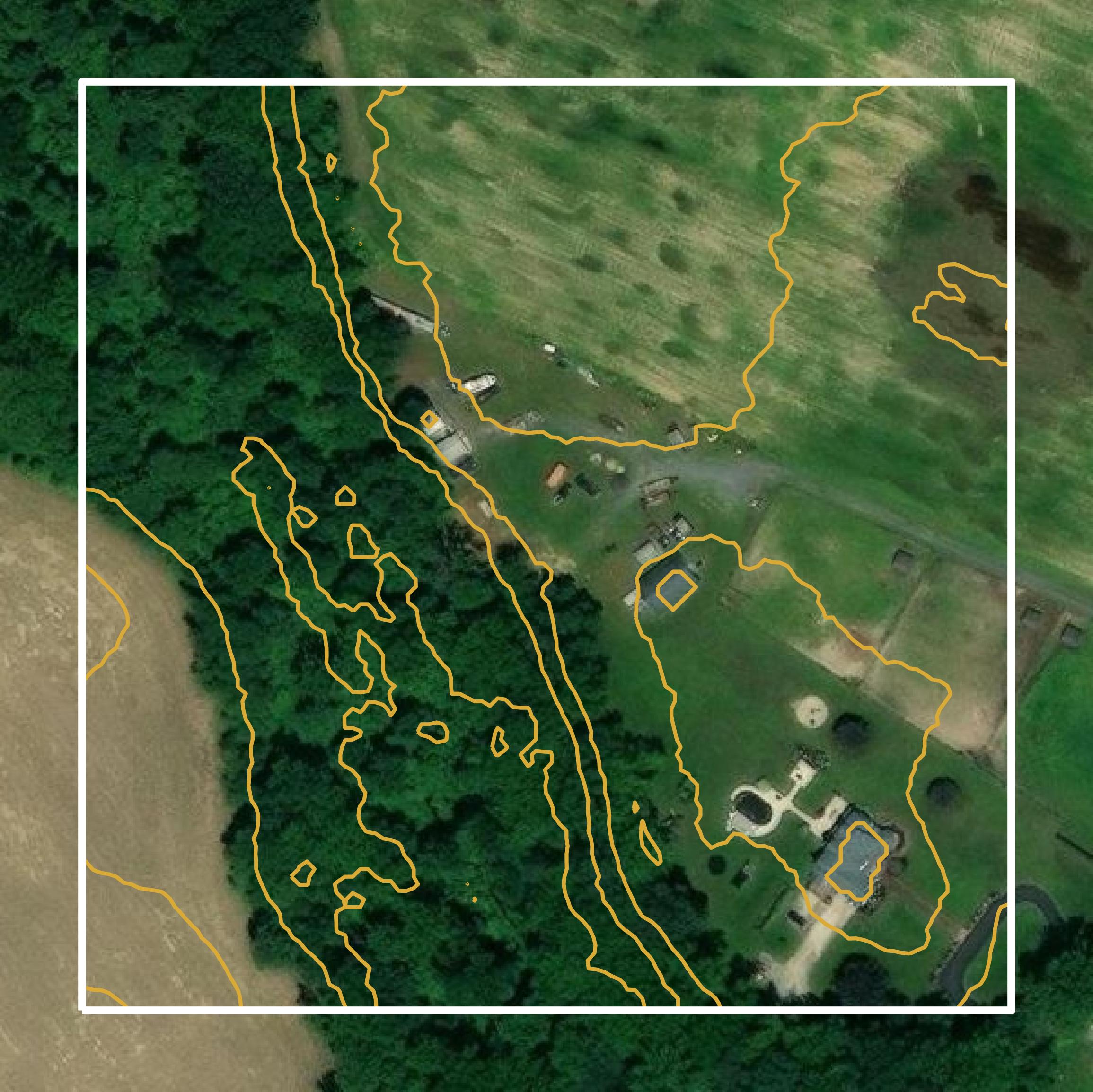 This image shows a contour map in Salem County created using GIS data in Equator.