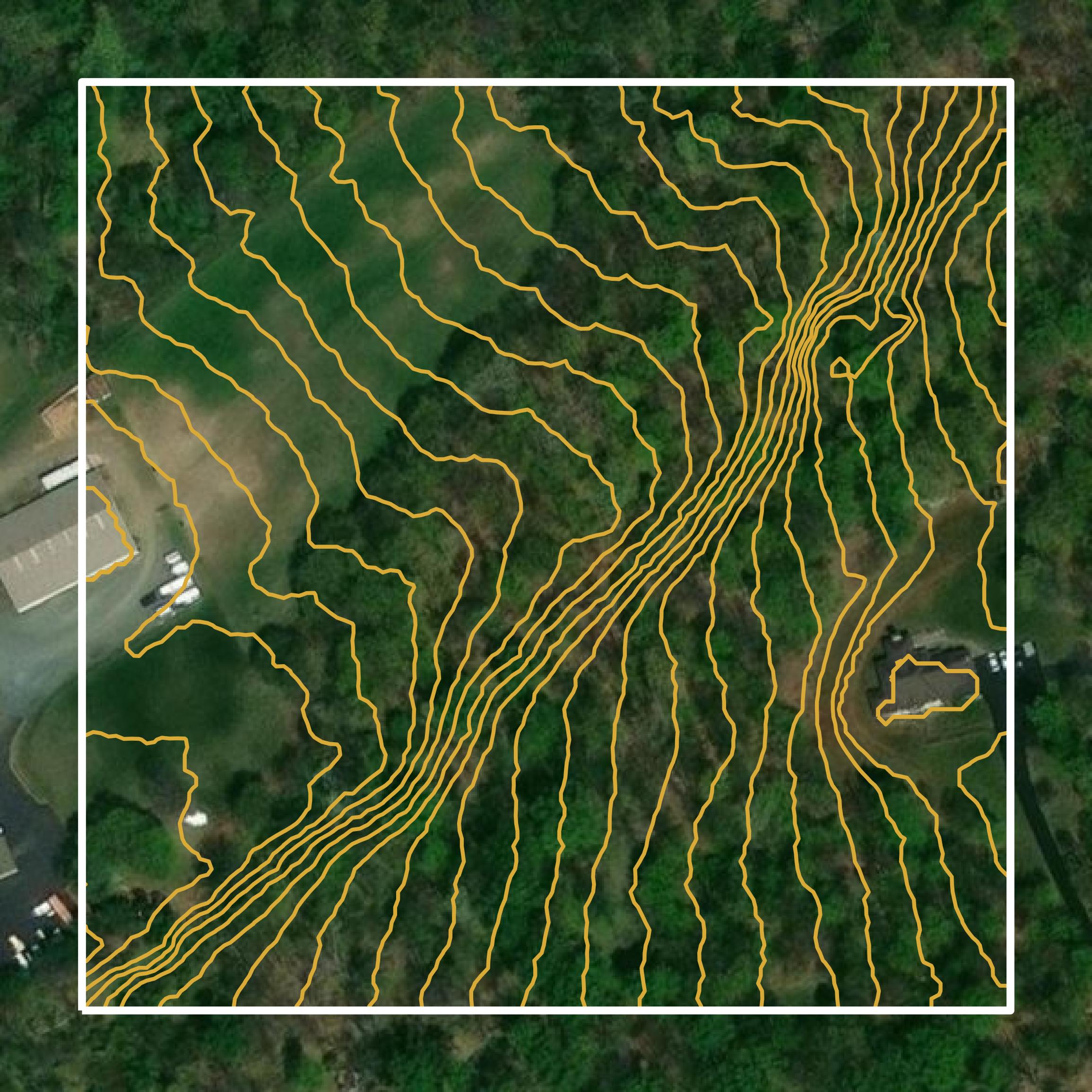 This image shows a contour map in Somerset County created using GIS data in Equator.