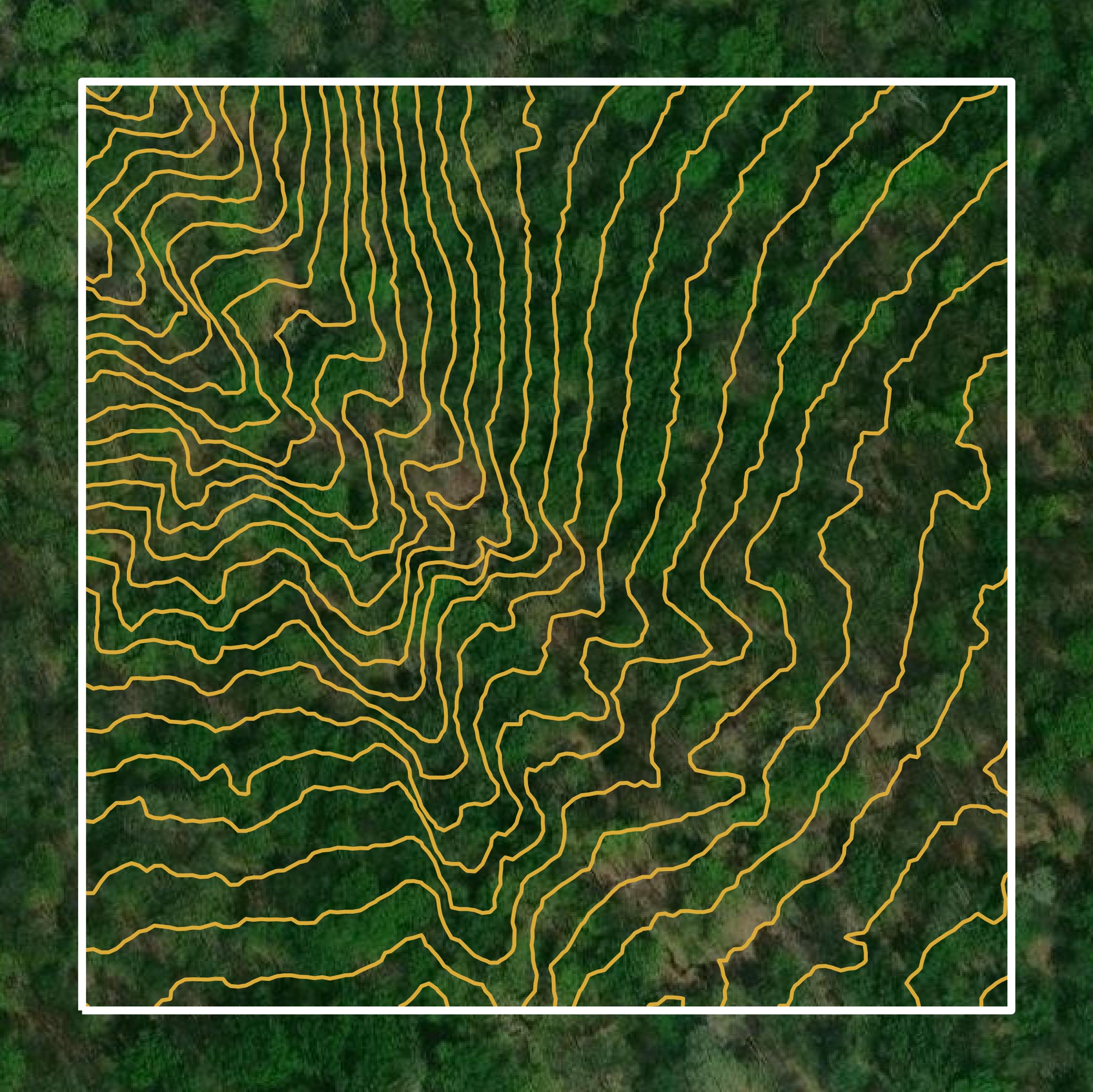 This image shows a contour map in Somerset County created using GIS data in Equator.
