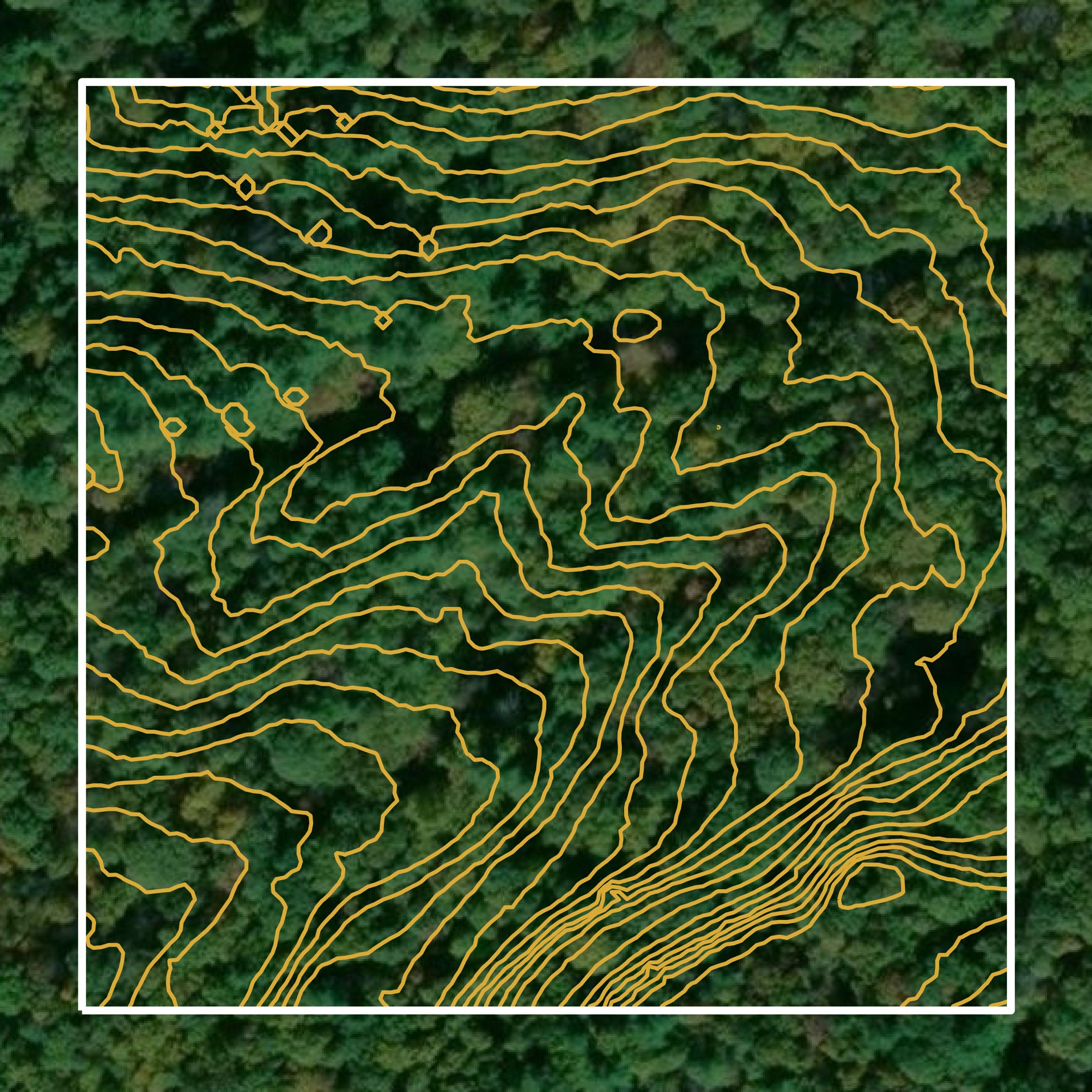 This image shows a contour map in Sussex County created using GIS data in Equator.