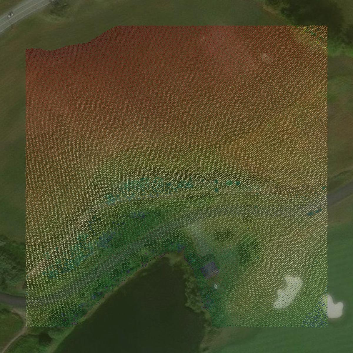 This image shows a LiDAR point cloud in Sussex County created using GIS data in Equator.