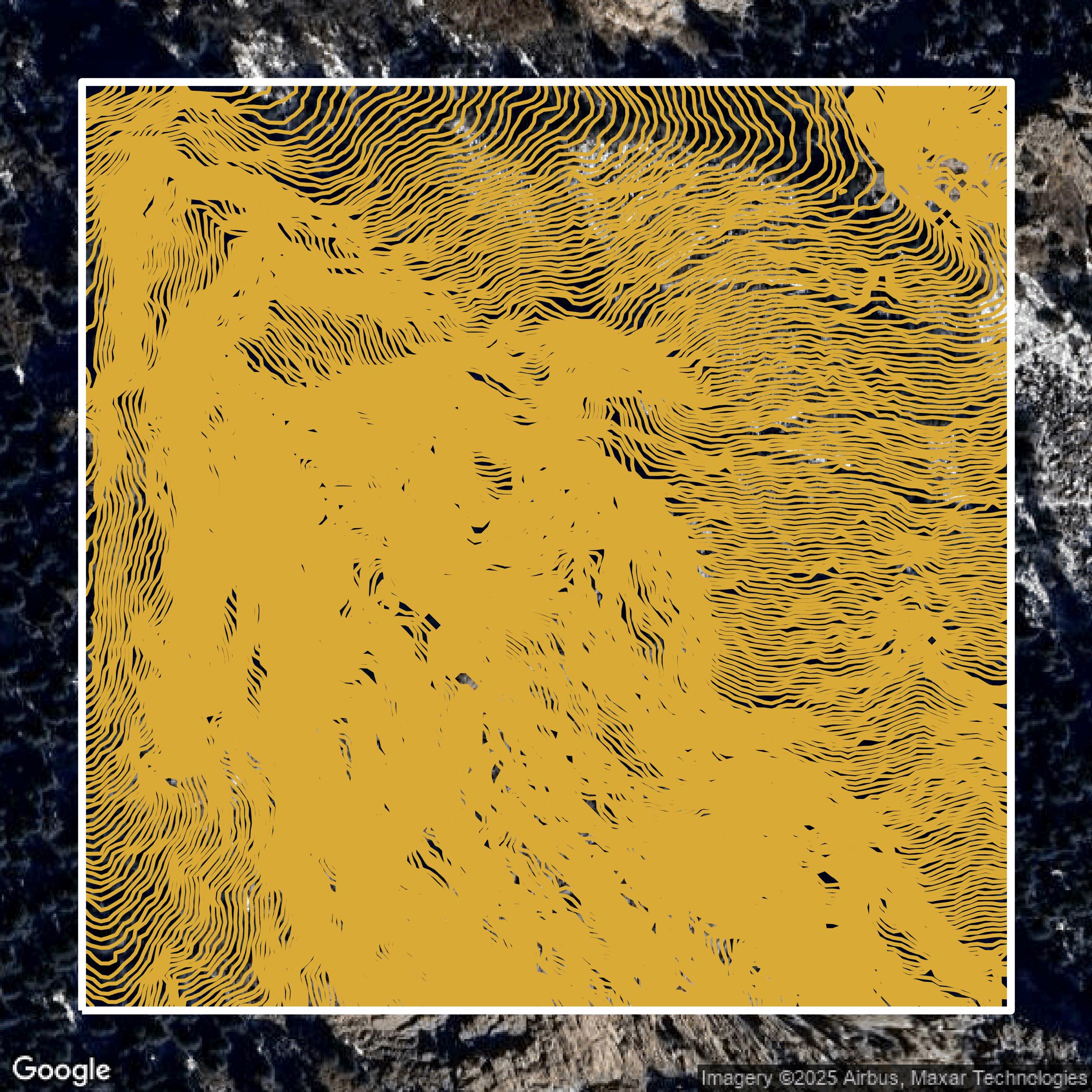 This image shows a contour map in Bernalillo County created using GIS data in Equator.