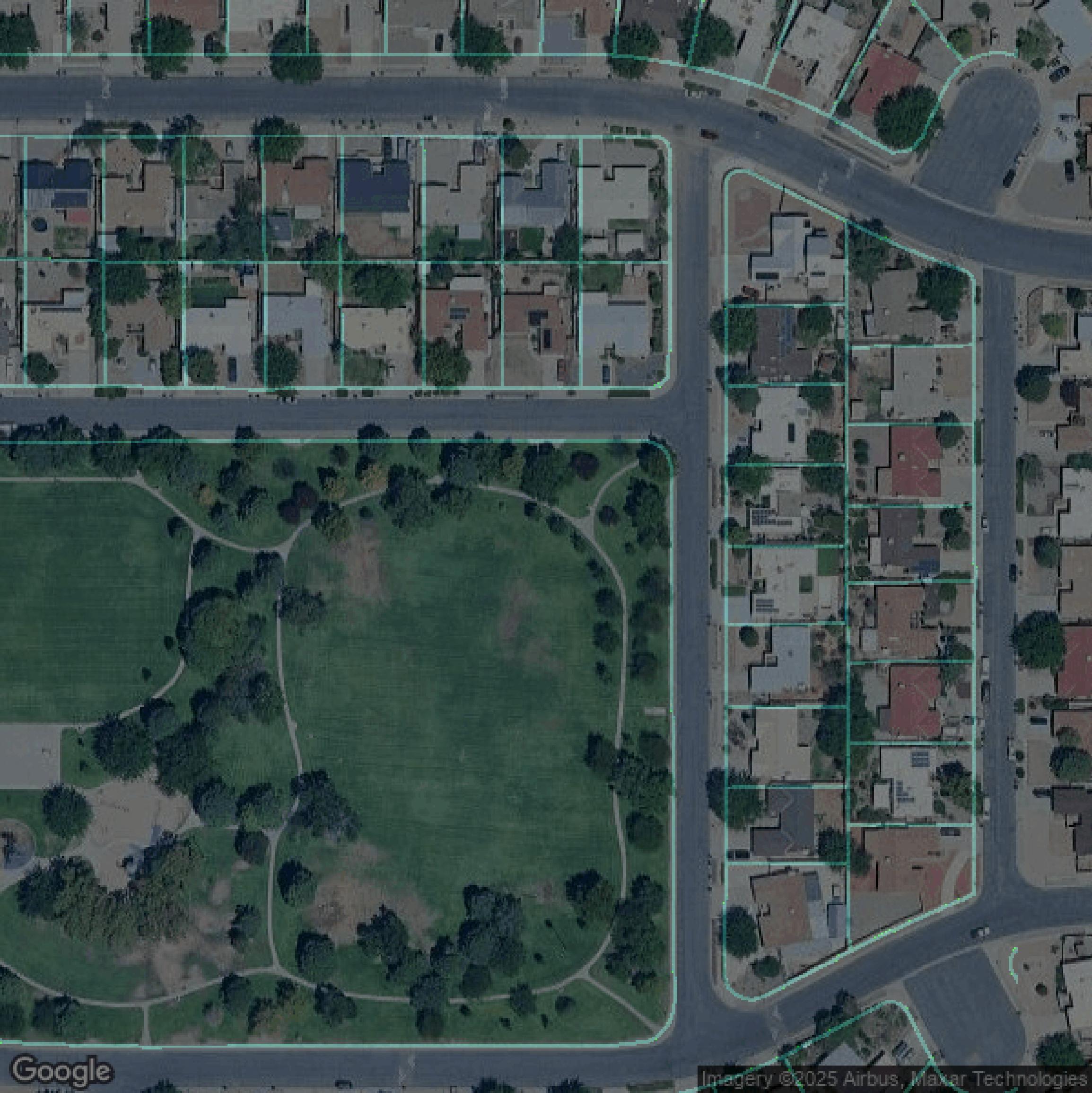 This image shows parcel data in Bernalillo County created using GIS data in Equator.