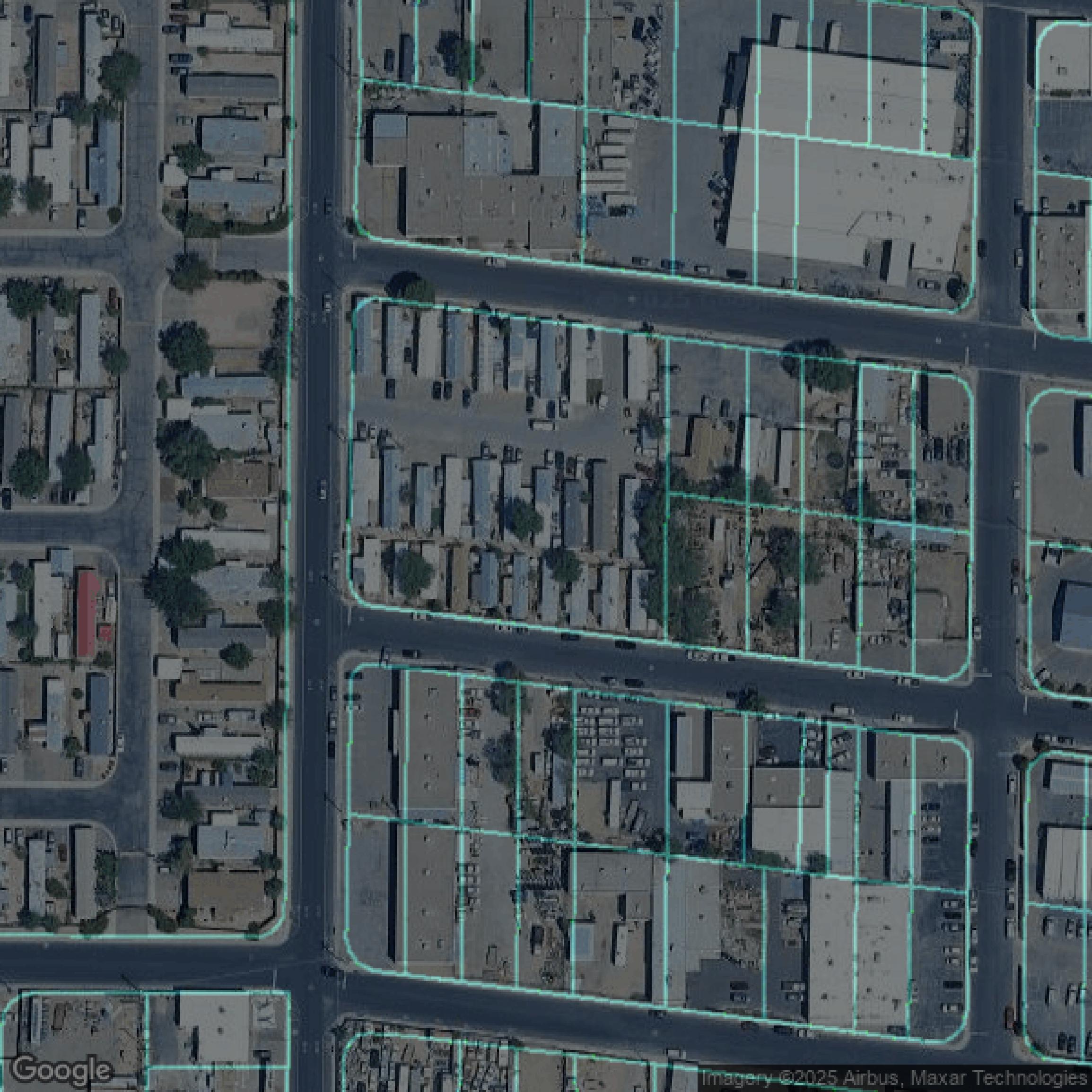 This image shows parcel data in Bernalillo County created using GIS data in Equator.
