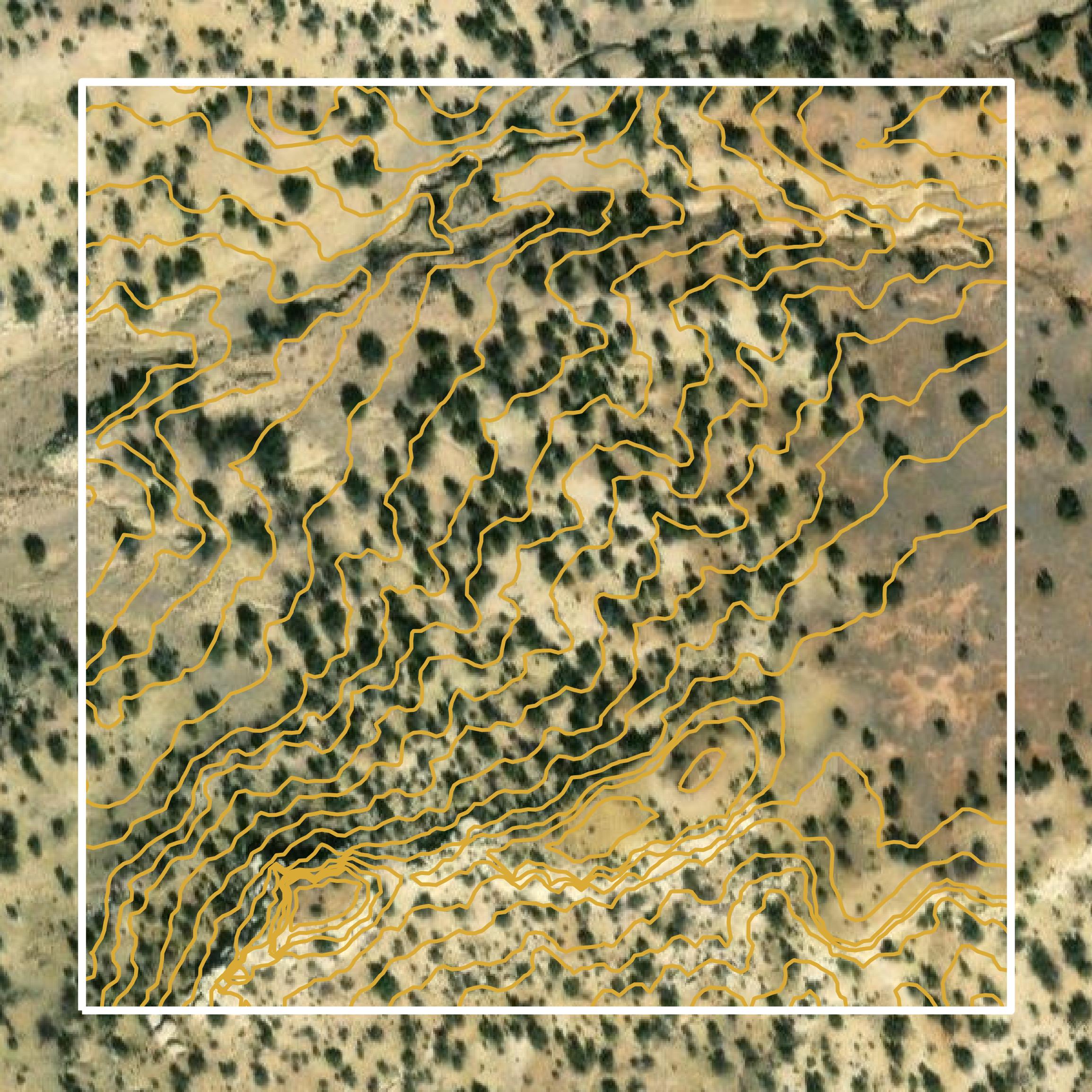 This image shows a contour map in Catron County created using GIS data in Equator.