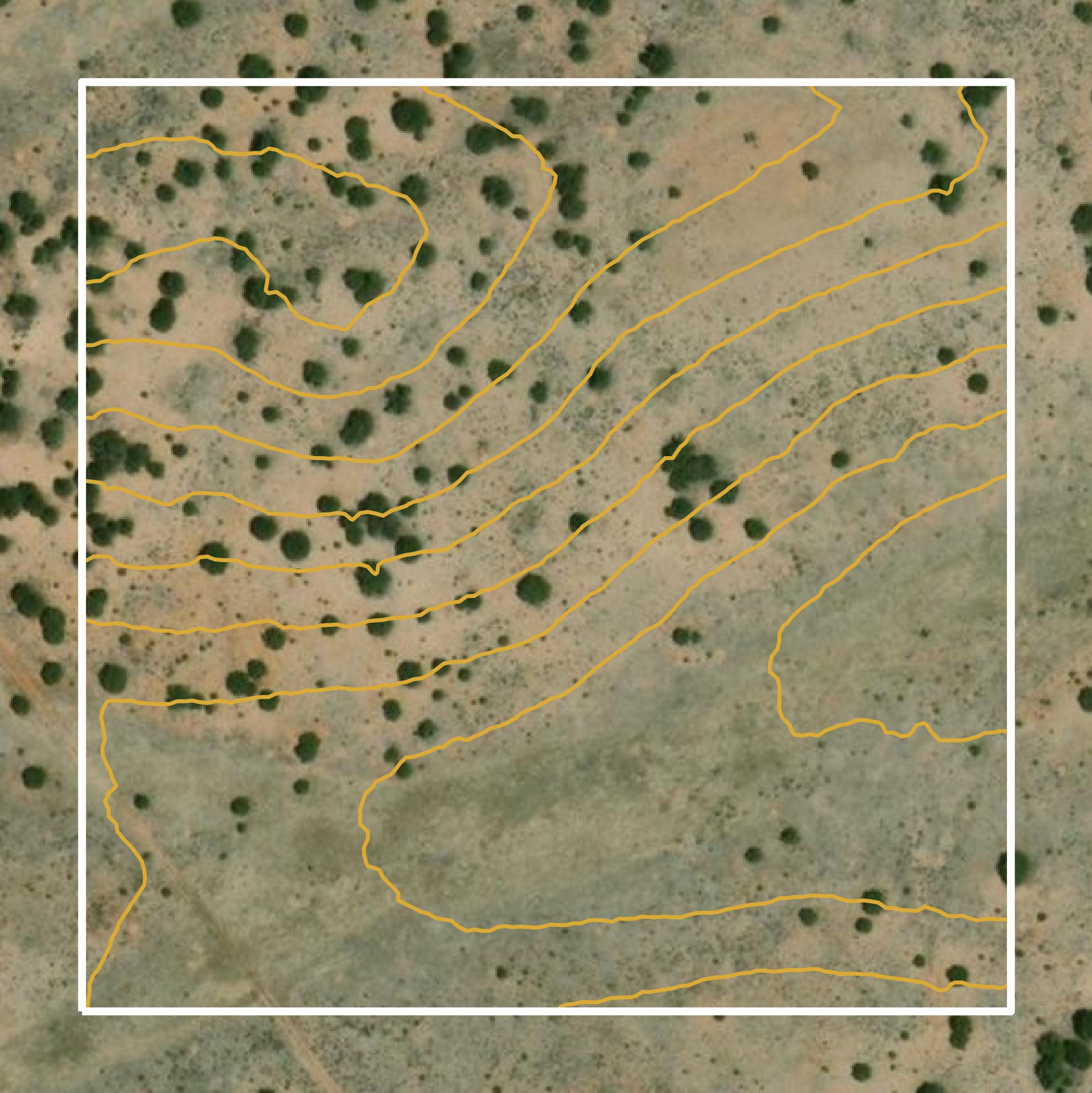 This image shows a contour map in Catron County created using GIS data in Equator.