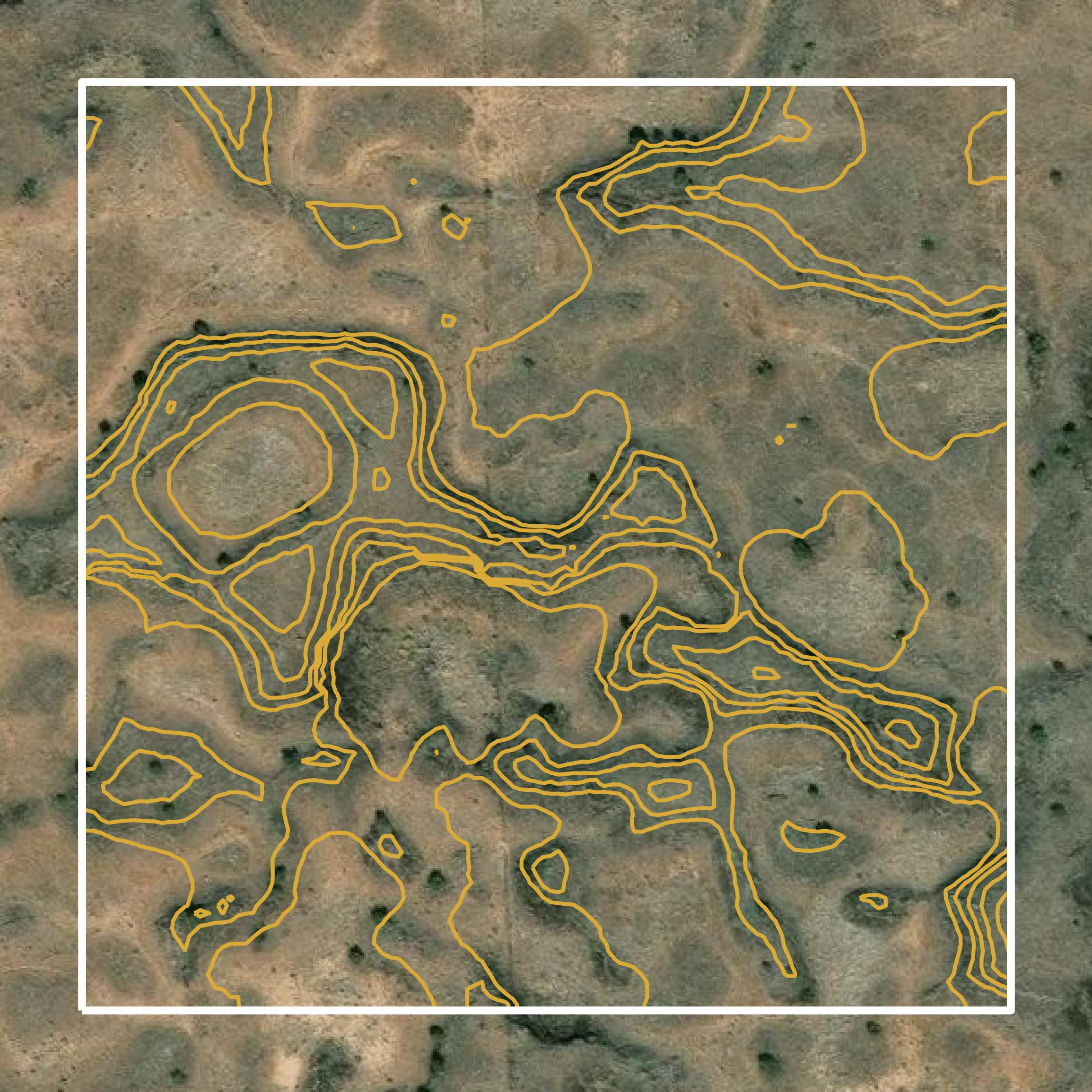 This image shows a contour map in Cibola County created using GIS data in Equator.