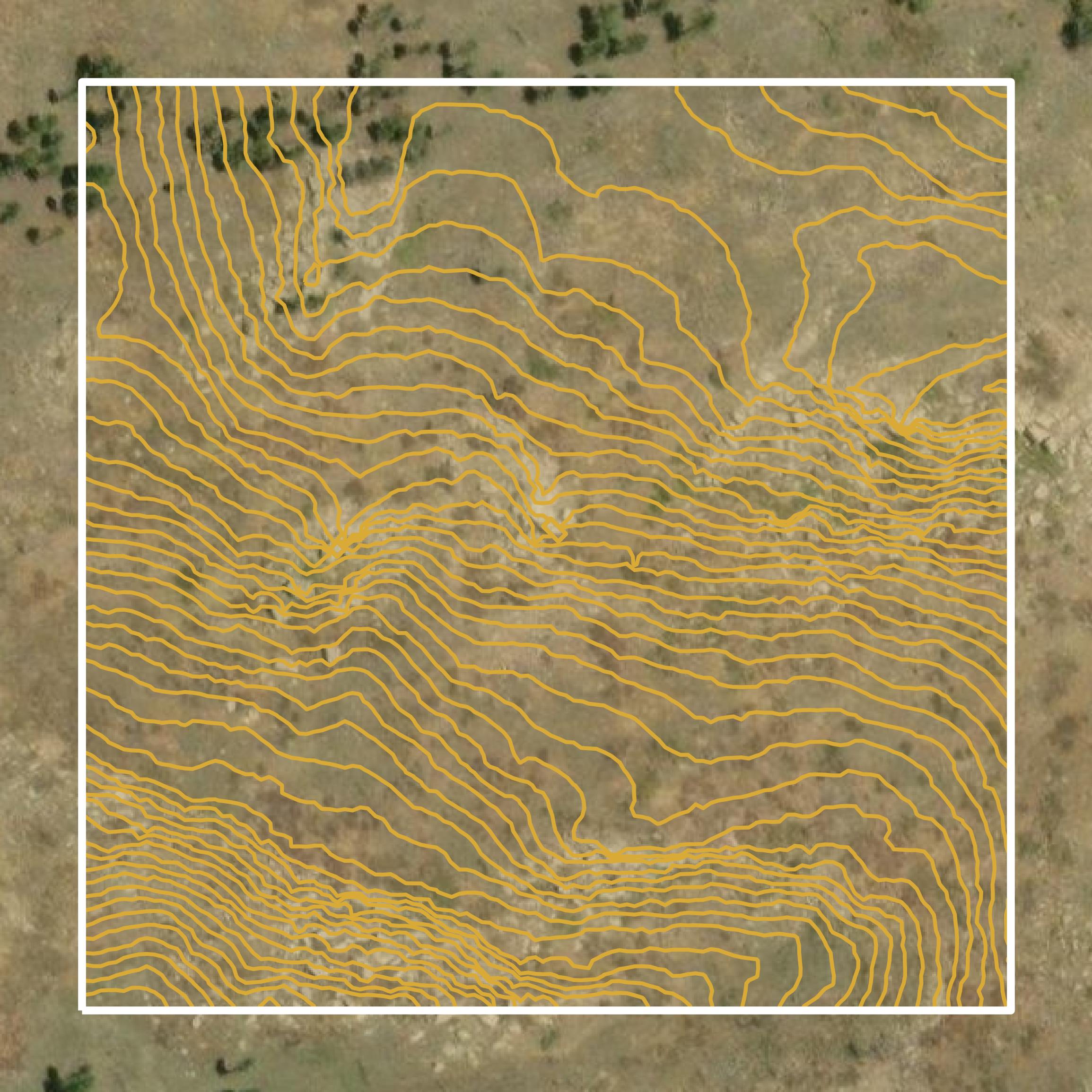 This image shows a contour map in Colfax County created using GIS data in Equator.