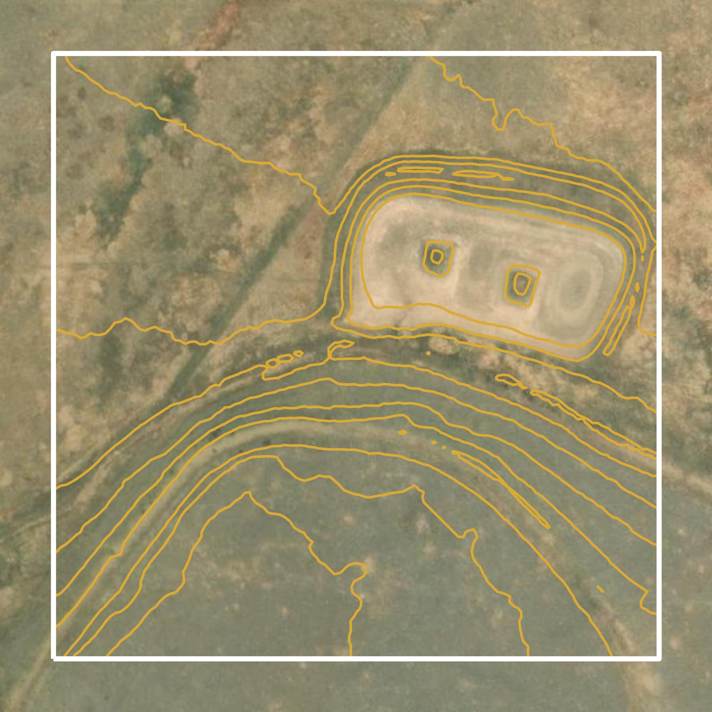 This image shows a contour map in Colfax County created using GIS data in Equator.