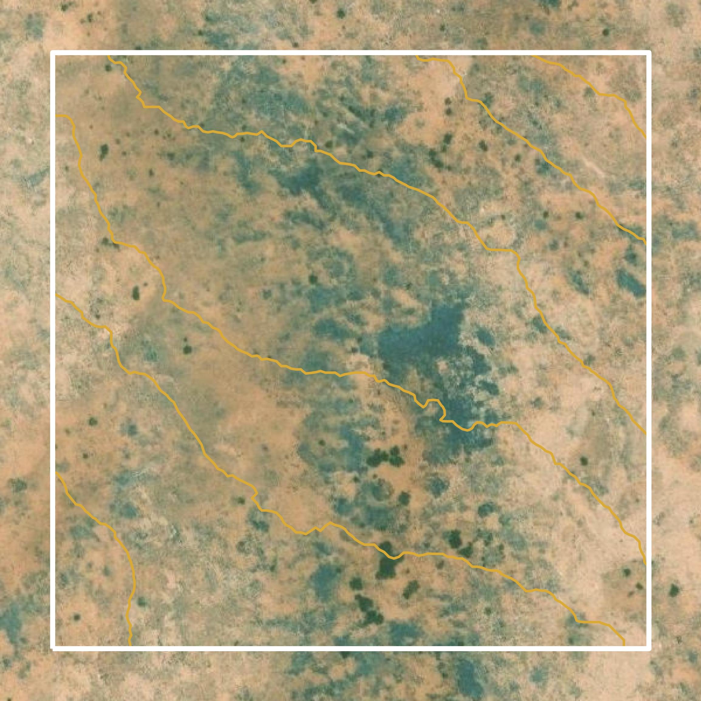 This image shows a contour map in De Baca County created using GIS data in Equator.