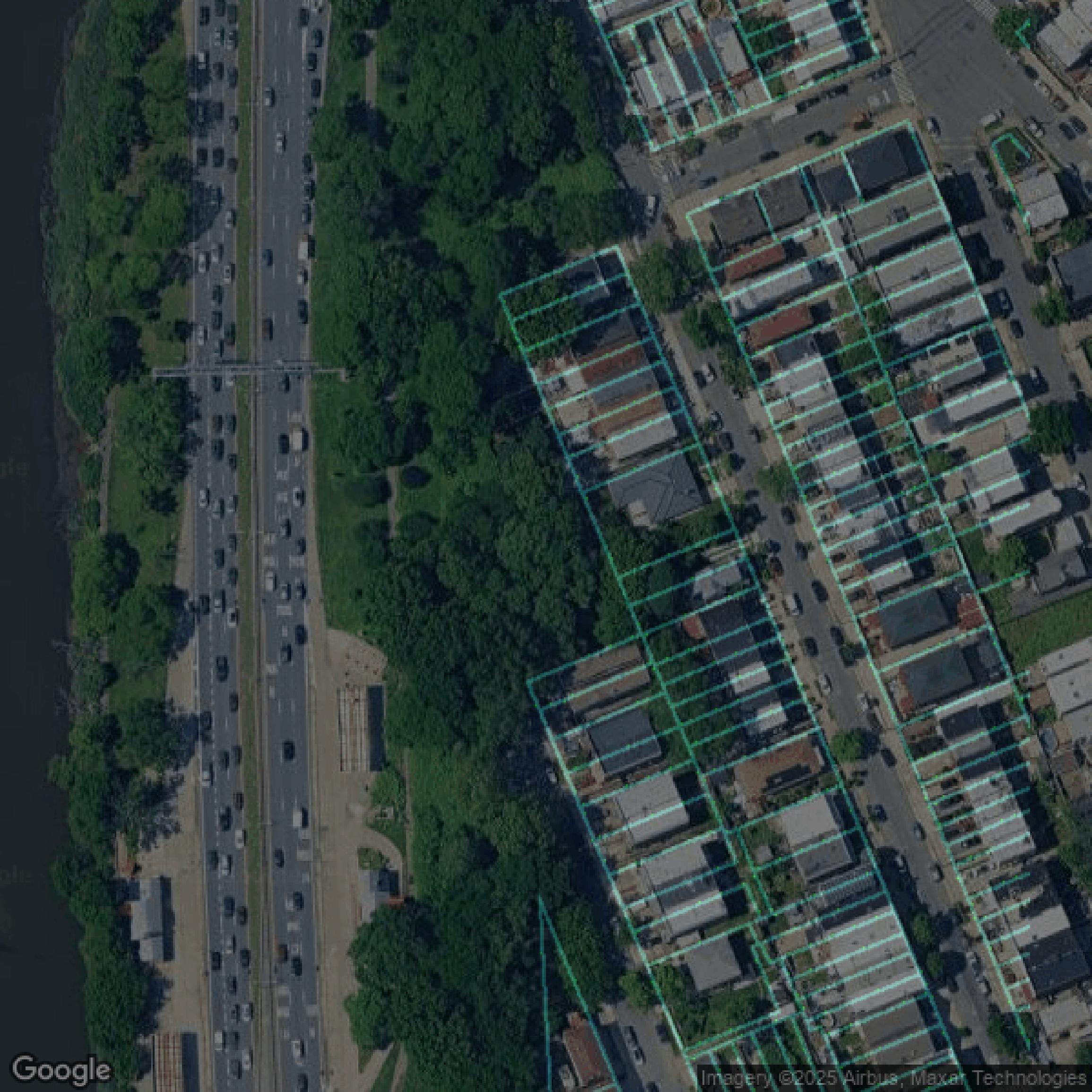 This image shows parcel data in Bronx County created using GIS data in Equator.