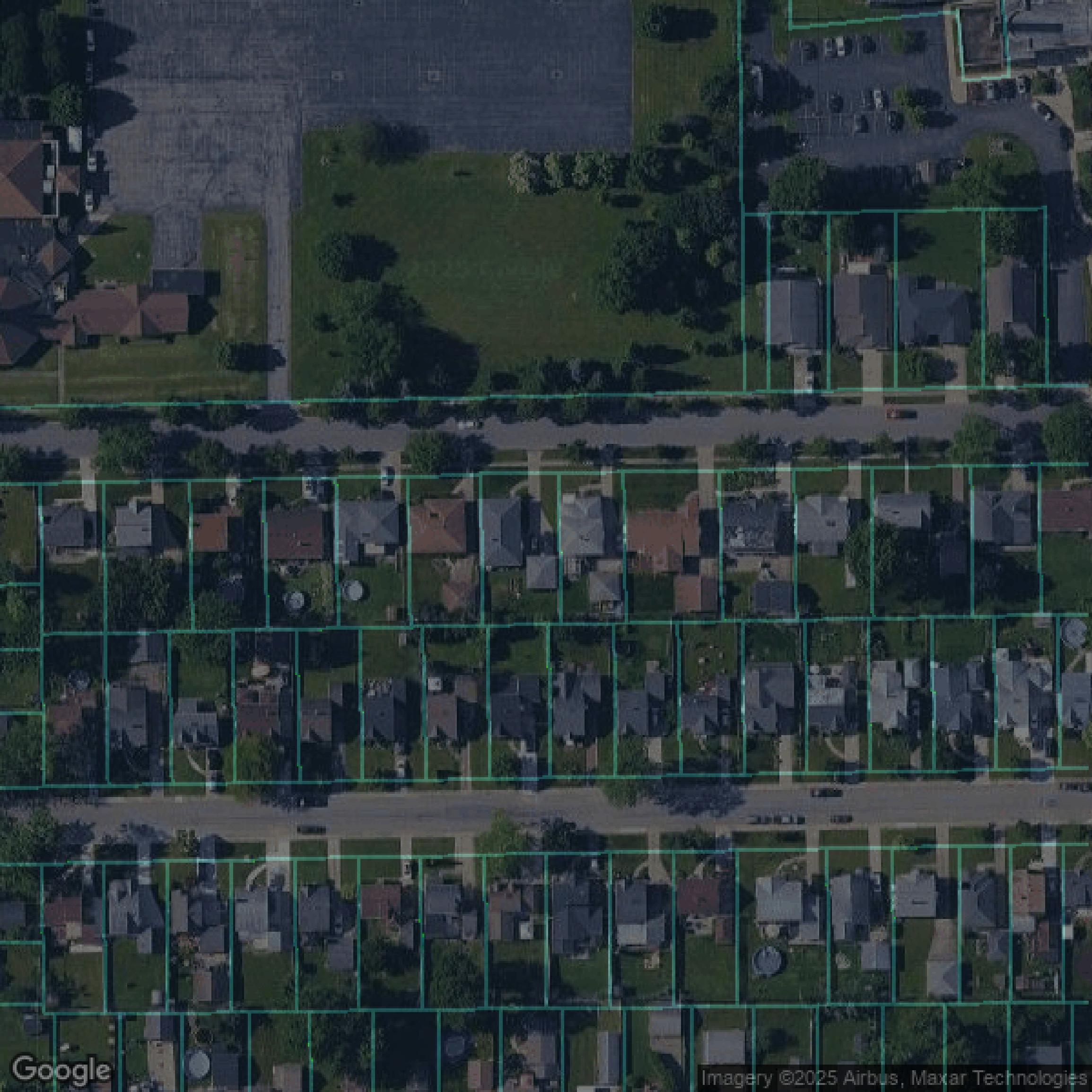 This image shows parcel data in Erie County created using GIS data in Equator.