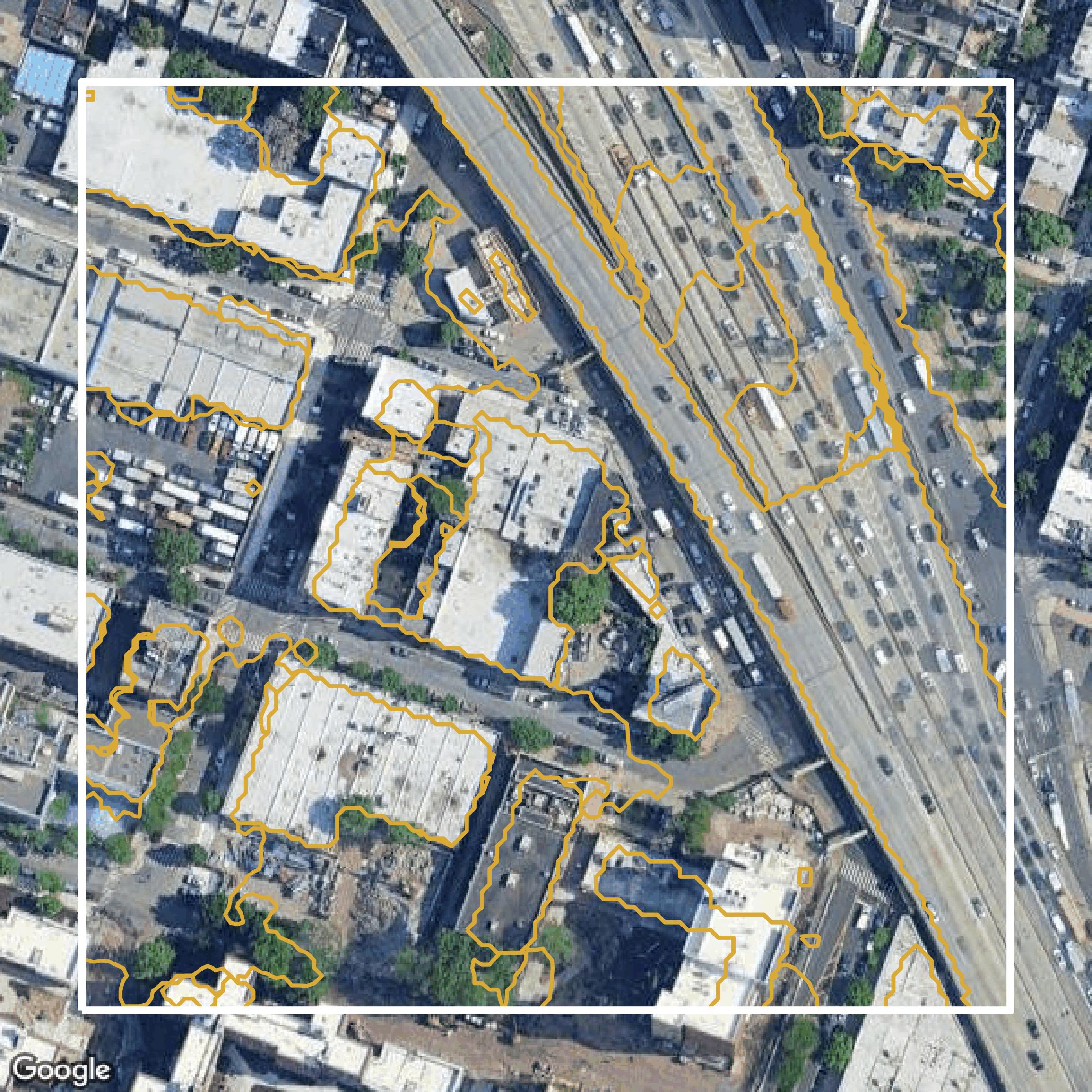 This image shows a contour map in Kings County created using GIS data in Equator.