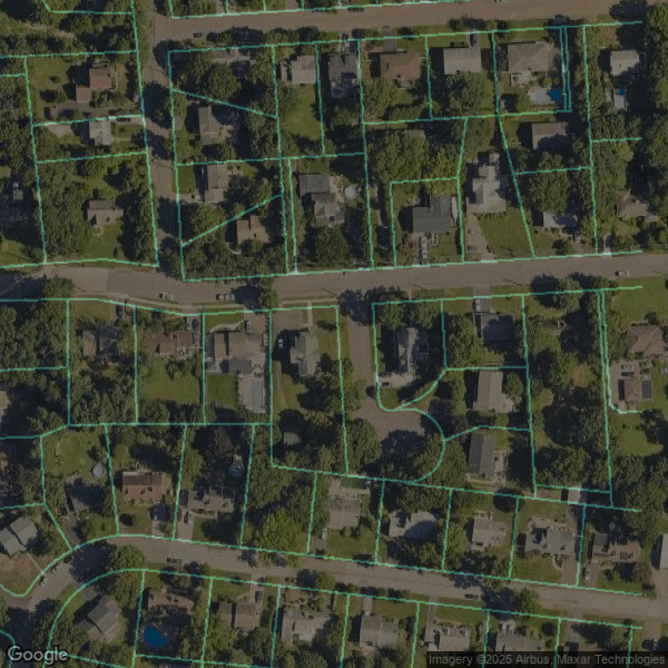 This image shows parcel data in Nassau County created using GIS data in Equator.