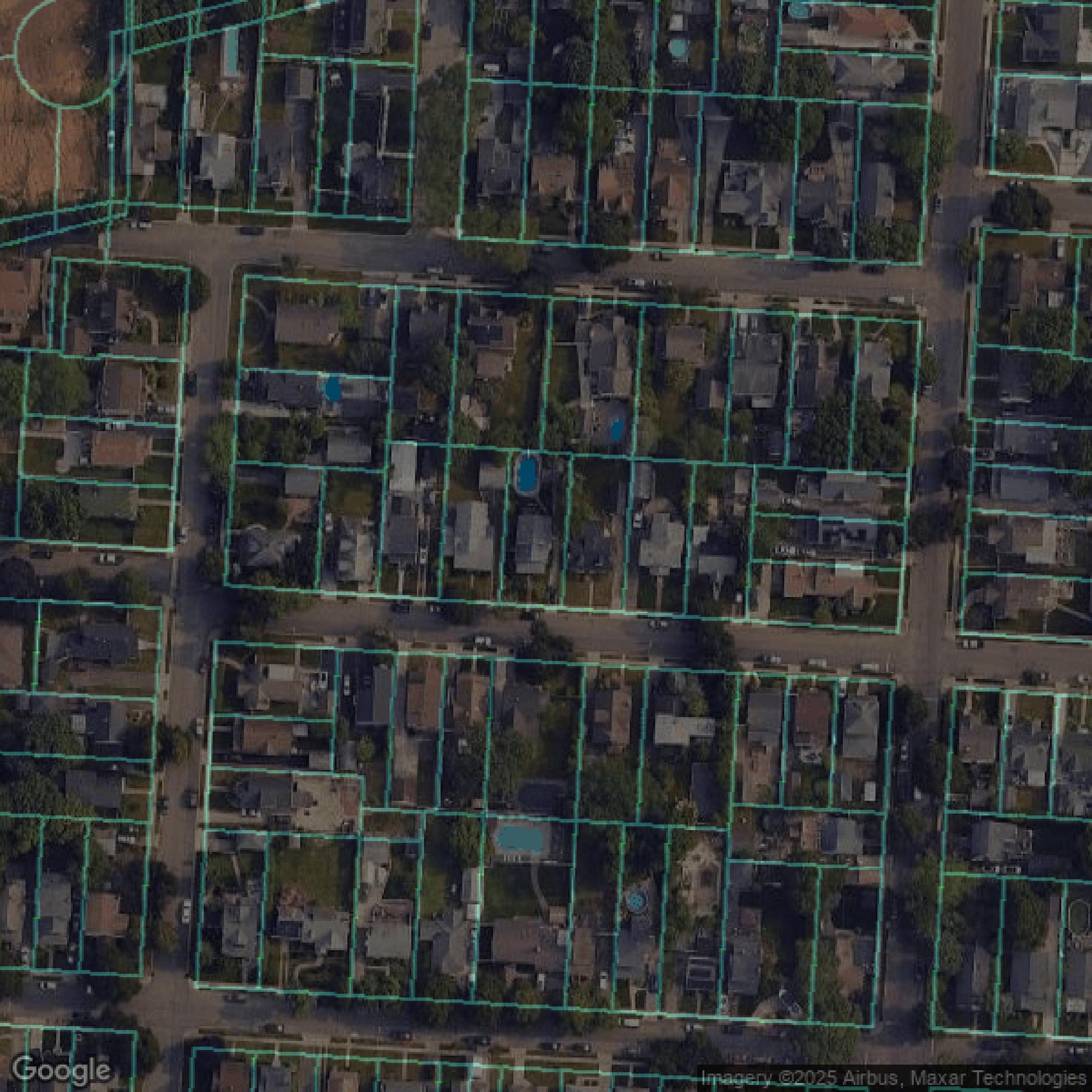 This image shows parcel data in Nassau County created using GIS data in Equator.