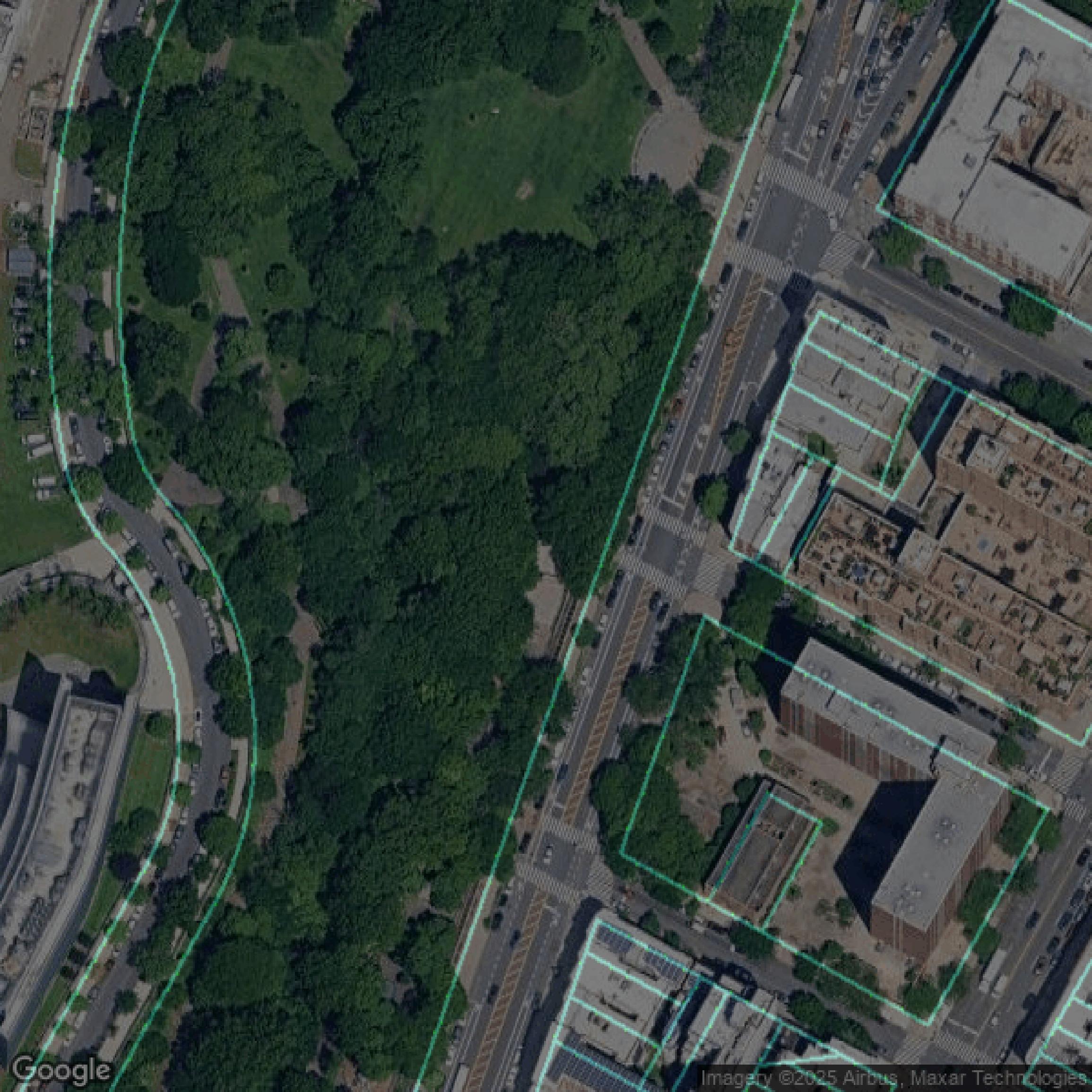 This image shows parcel data in New York County created using GIS data in Equator.