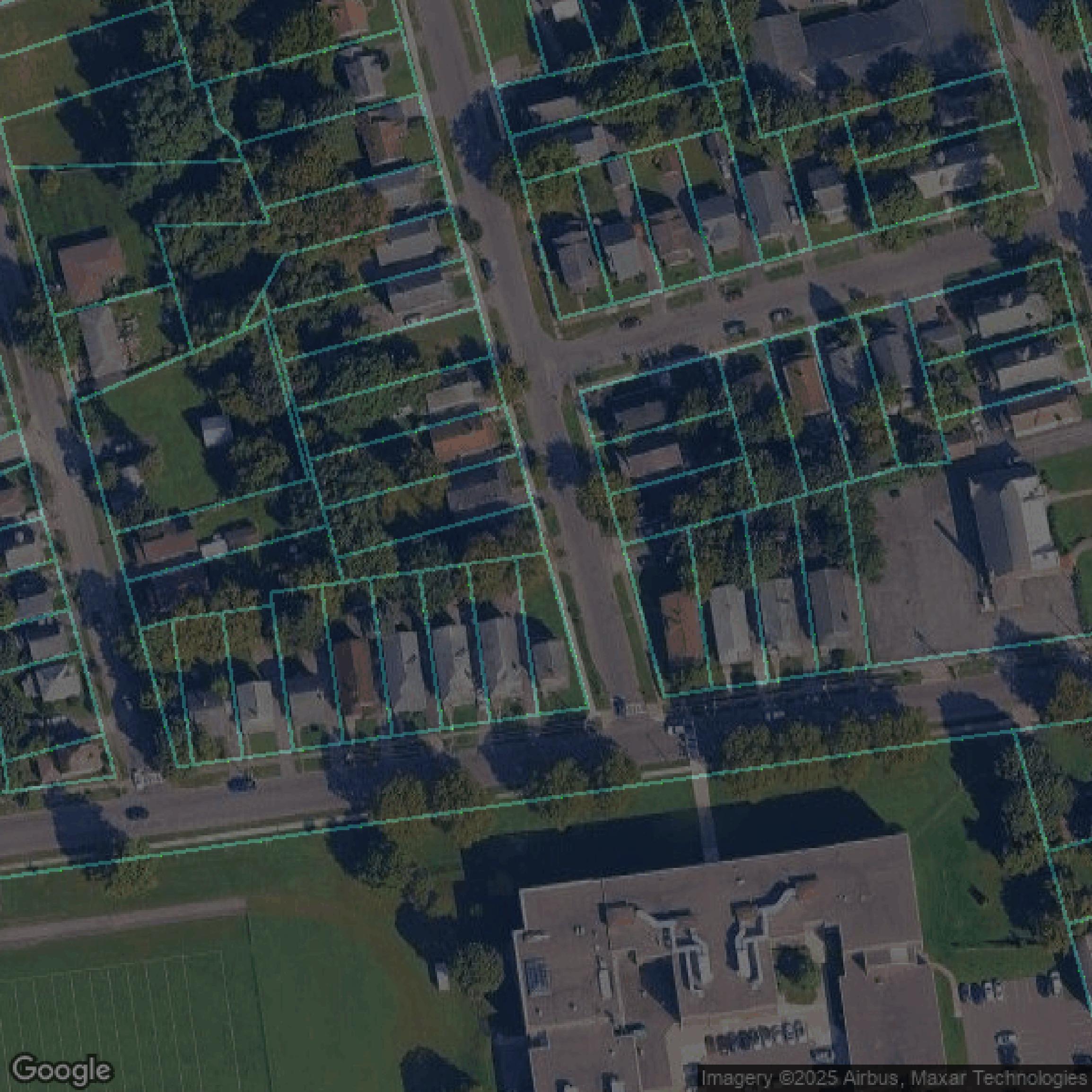 This image shows parcel data in Onondaga County created using GIS data in Equator.