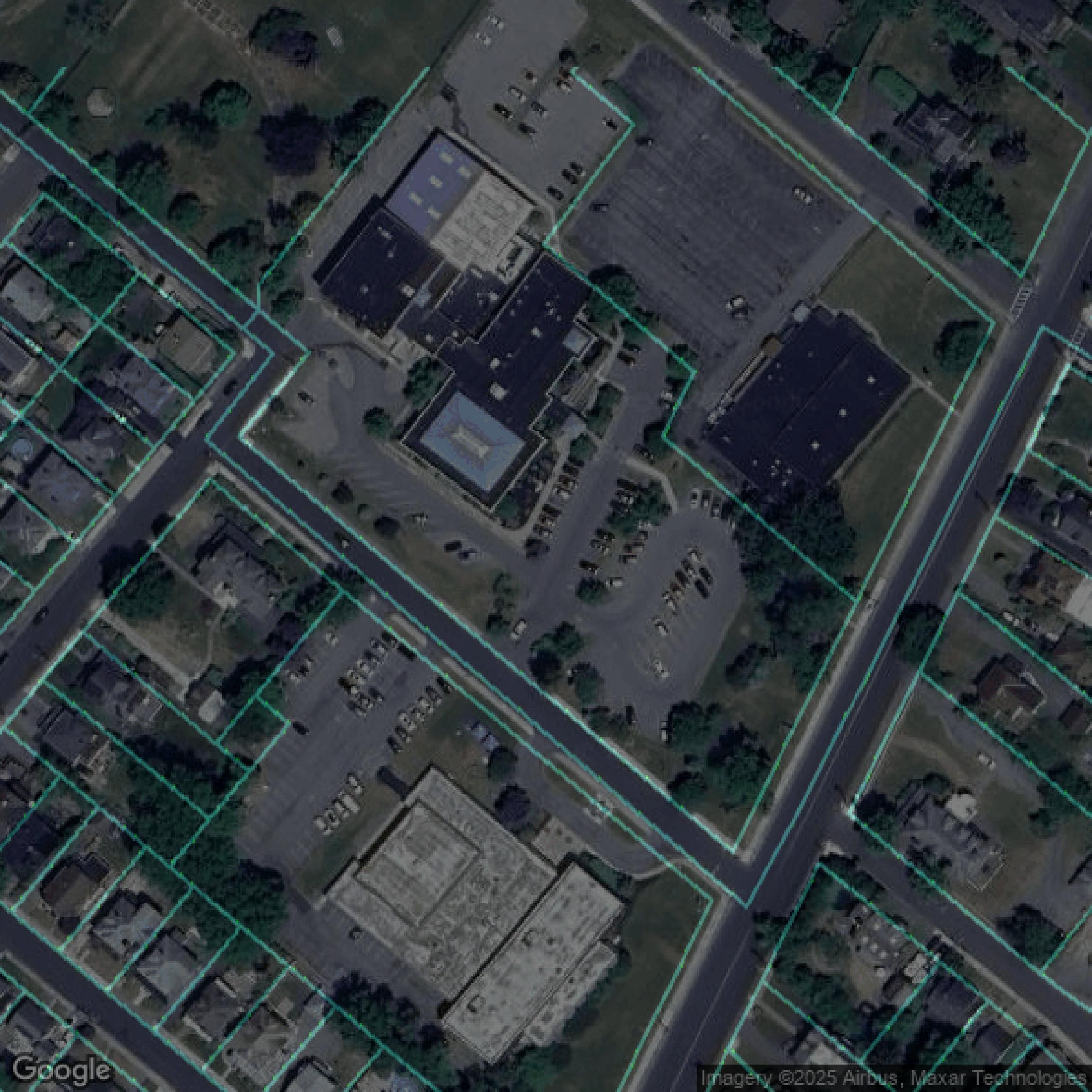 This image shows parcel data in Orange County created using GIS data in Equator.