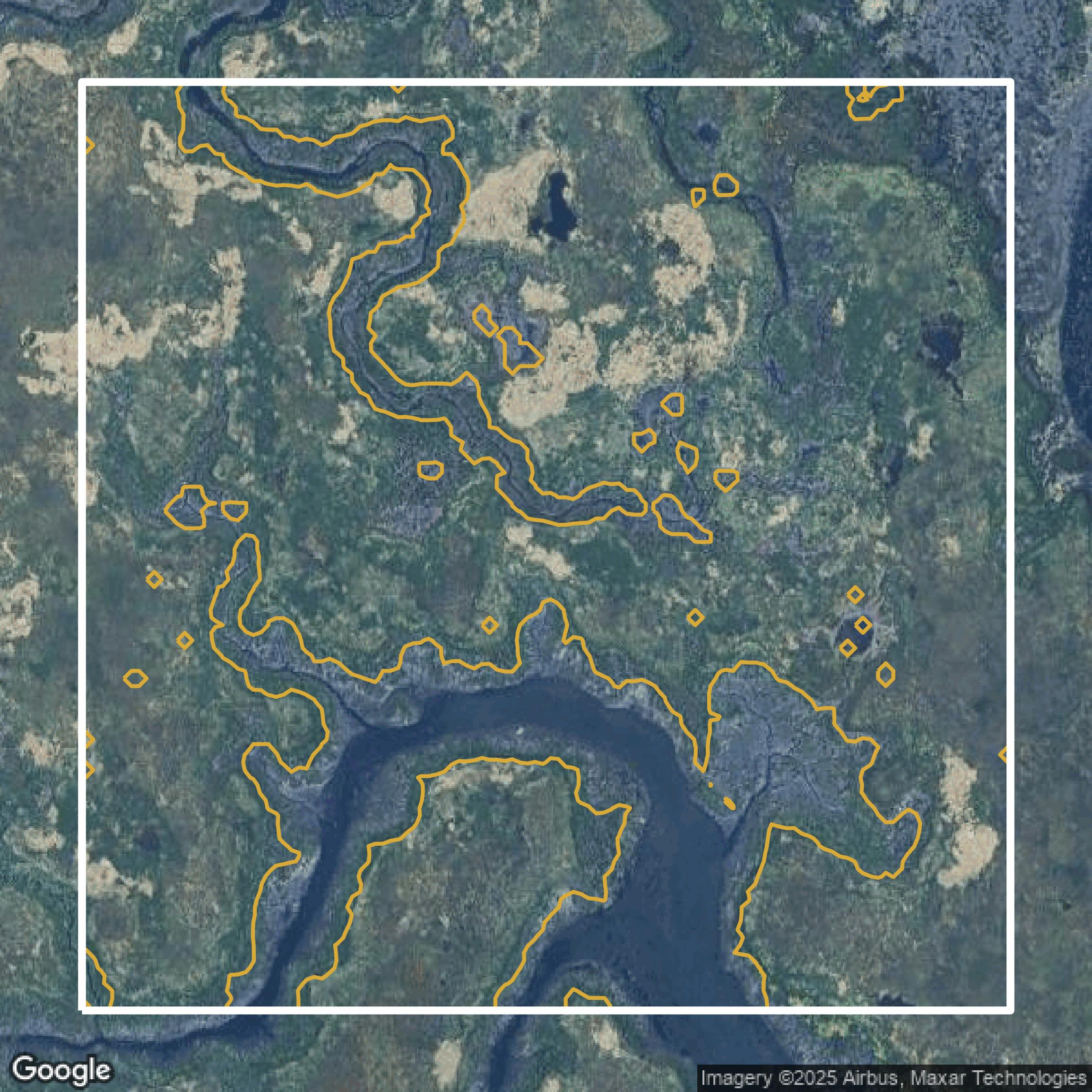 This image shows a contour map in Queens County created using GIS data in Equator.
