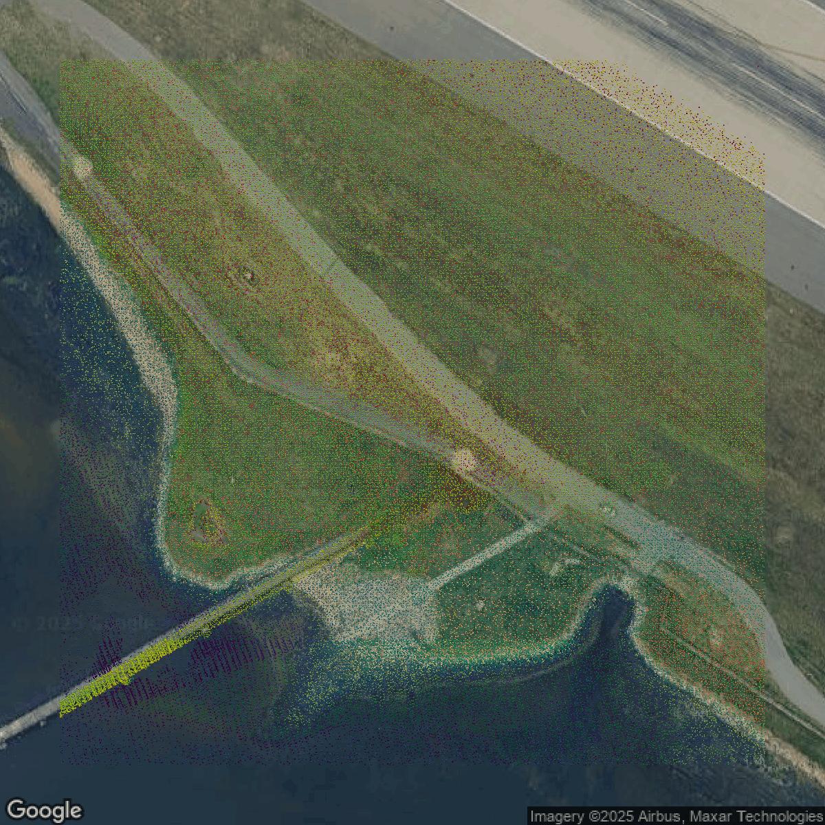 This image shows a LiDAR point cloud in Queens County created using GIS data in Equator.