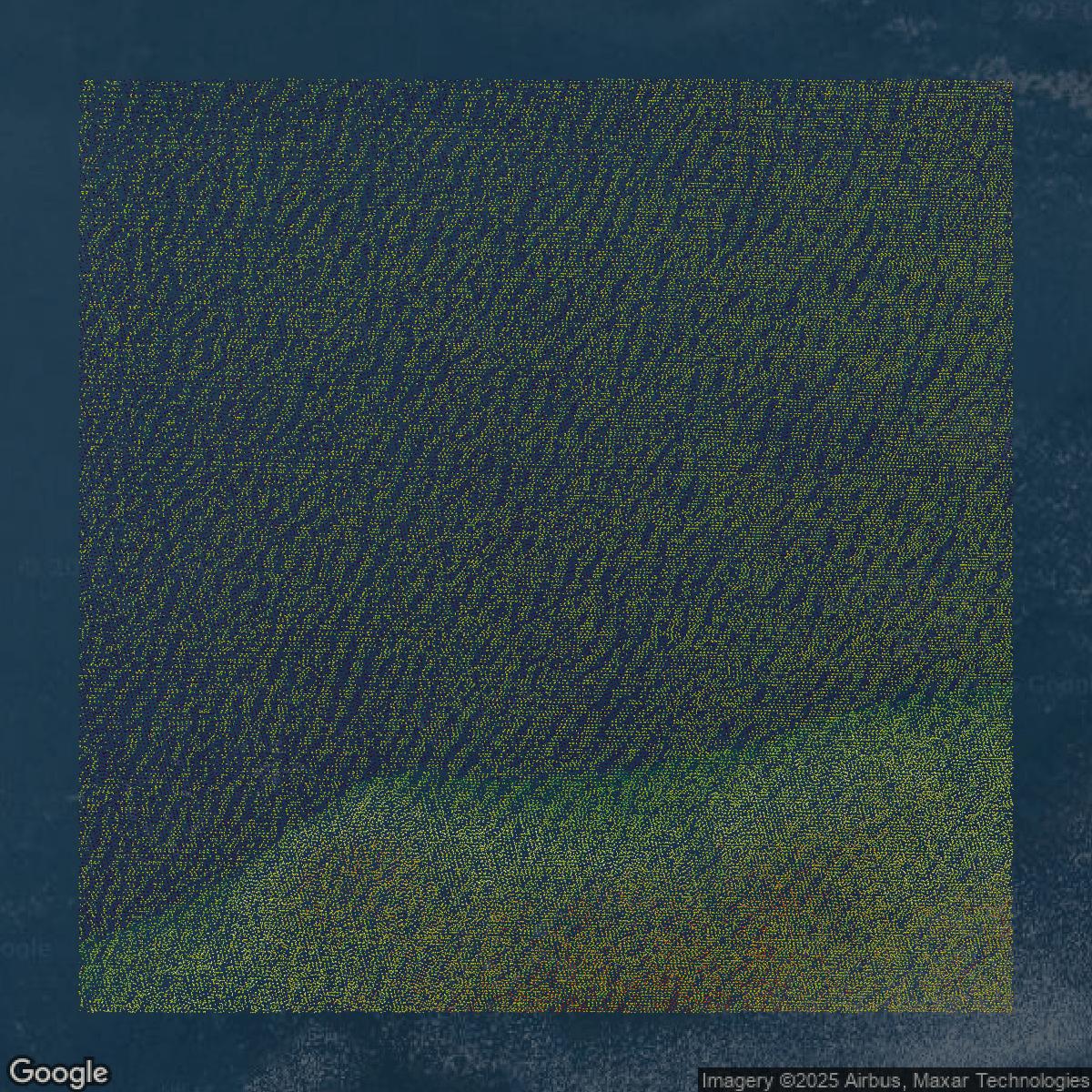 This image shows a LiDAR point cloud in Queens County created using GIS data in Equator.